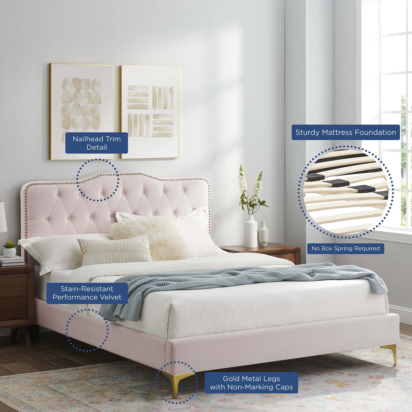 Amber Tufted Performance Velvet Twin Platform Bed By Modway - MOD-6778 - Image 82