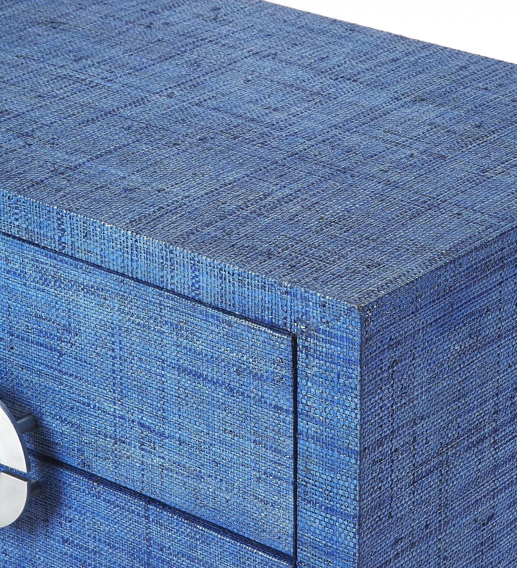 Amelle Blue Raffia Accent Chest By Homeroots - Image 3
