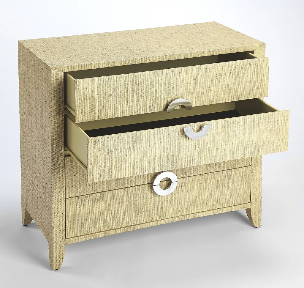 Amelle Cream Raffia 4 Drawer Accent Chest By Homeroots - Image 2