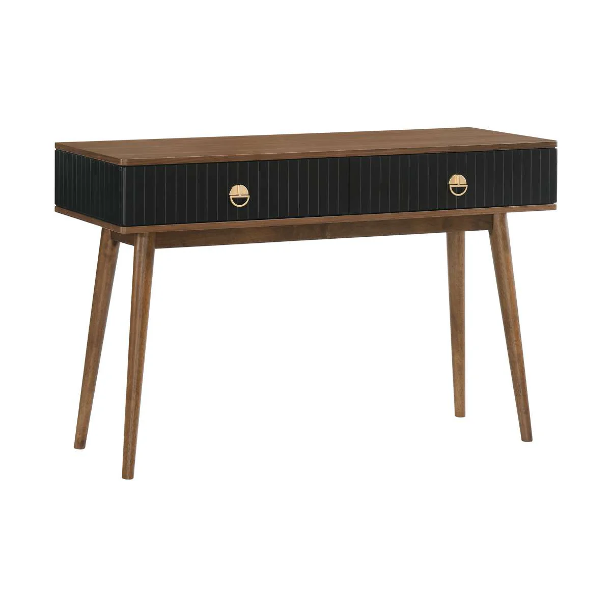 Amigo Black Veneer and Walnut Wood Console Table By Armen Living - Image 2
