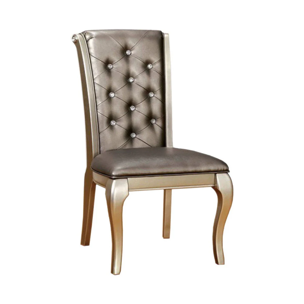 Amina Contemporary Side Chair Silver Finish, Set Of 2 By Benzara - Image 2