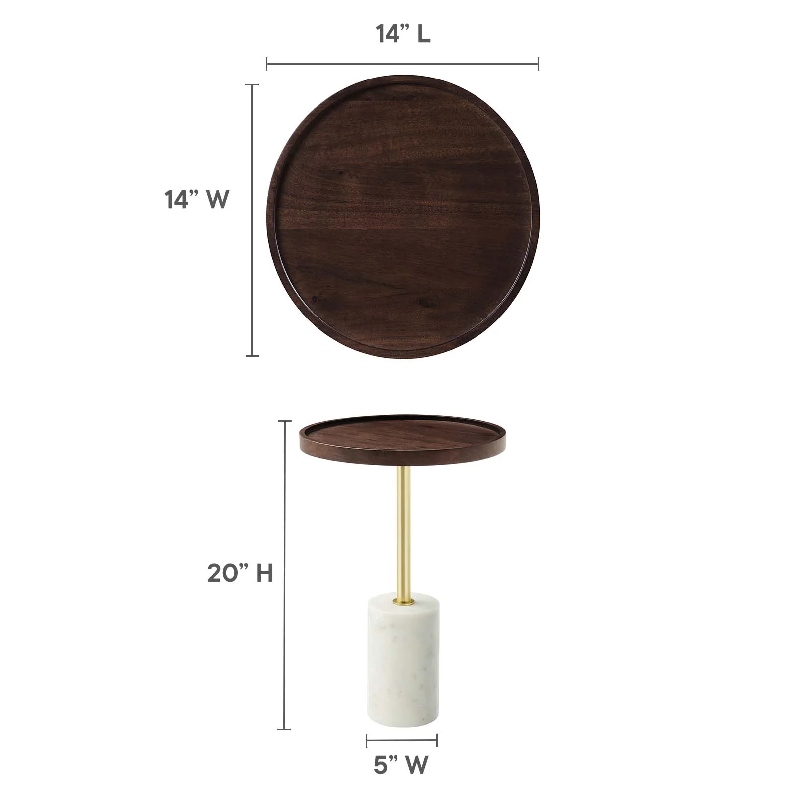 Amina Round Acacia Wood Side Table By Modway - EEI-6607 - Image 16