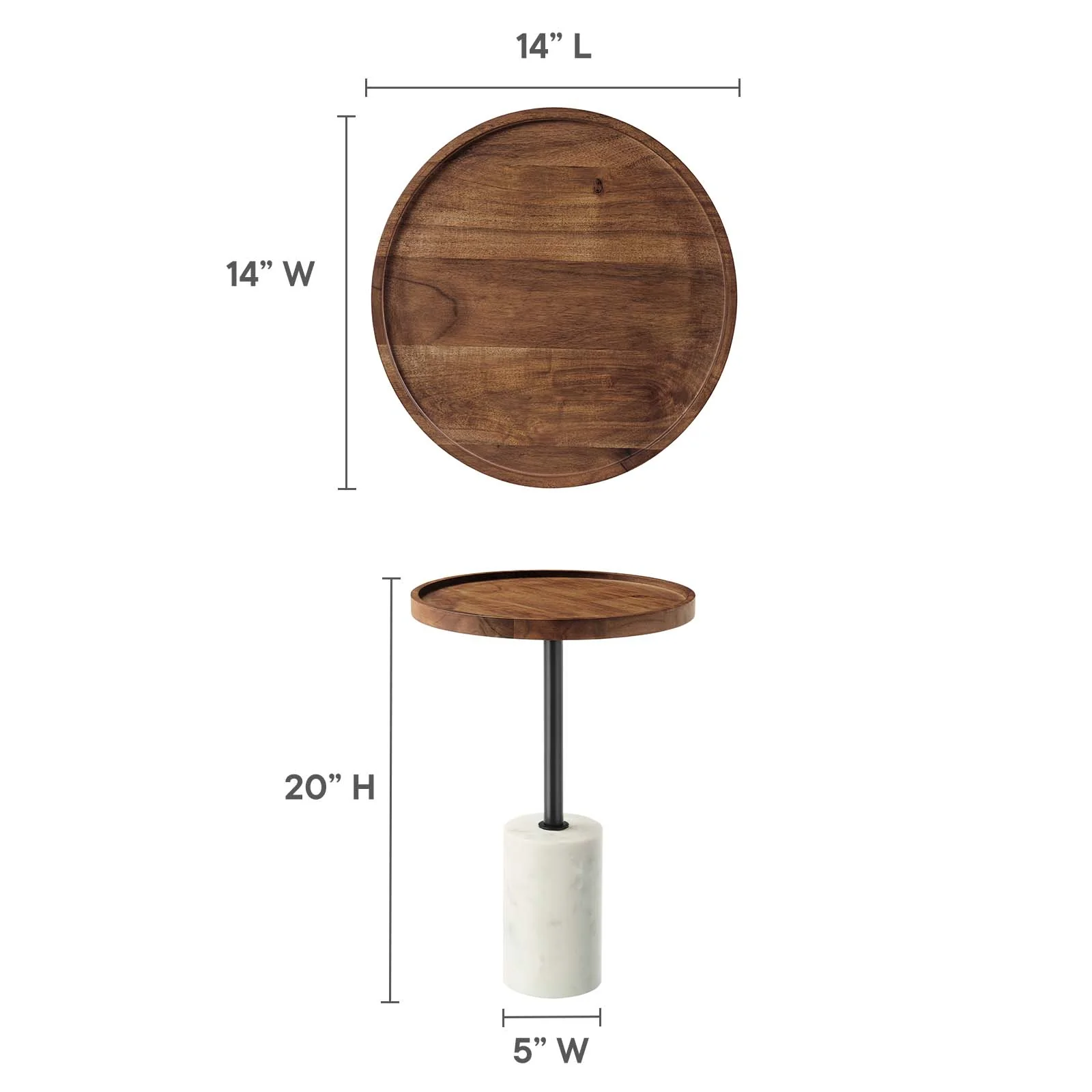 Amina Round Acacia Wood Side Table By Modway - EEI-6607 - Image 8