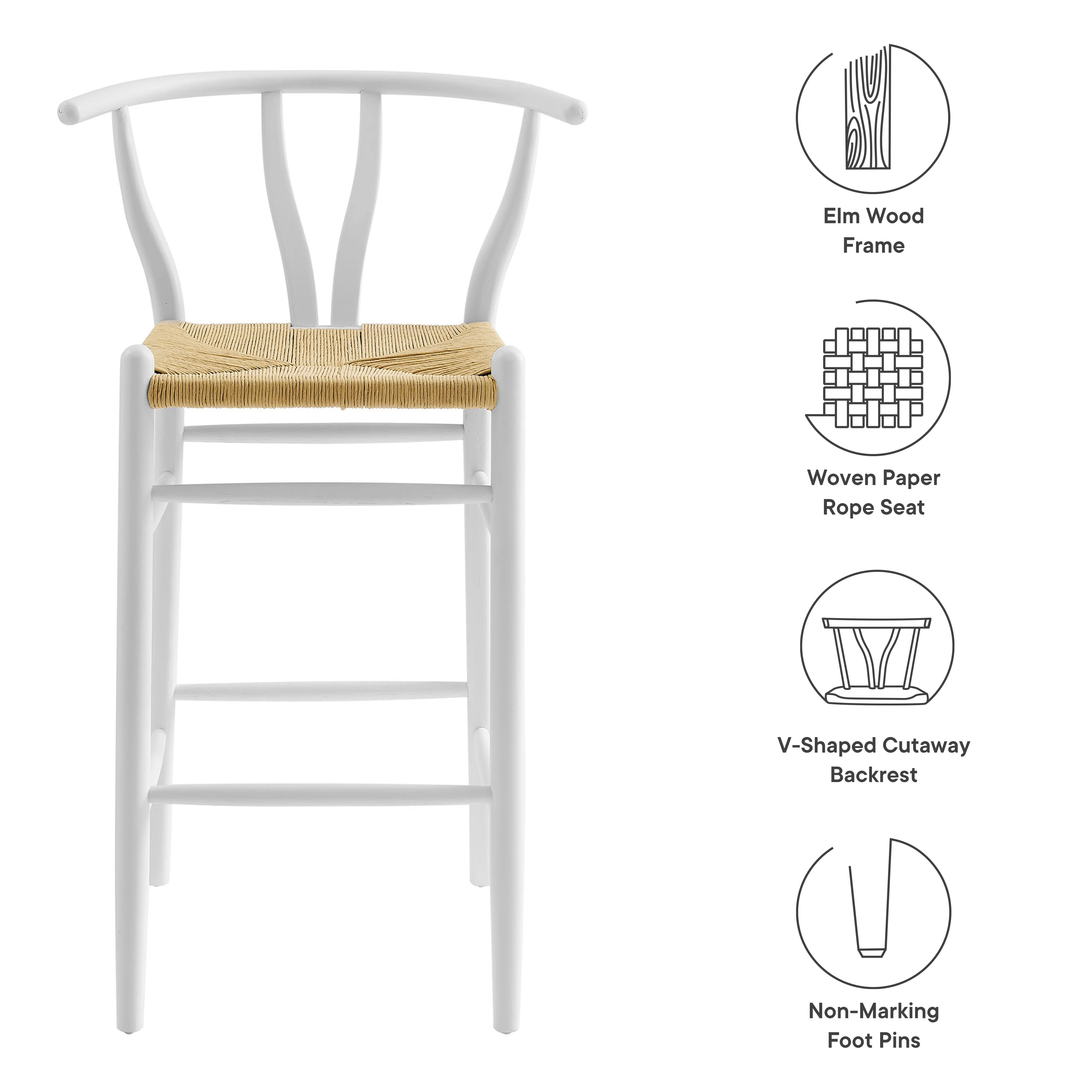 Amish Wood Bar Stool by Modway - Image 19