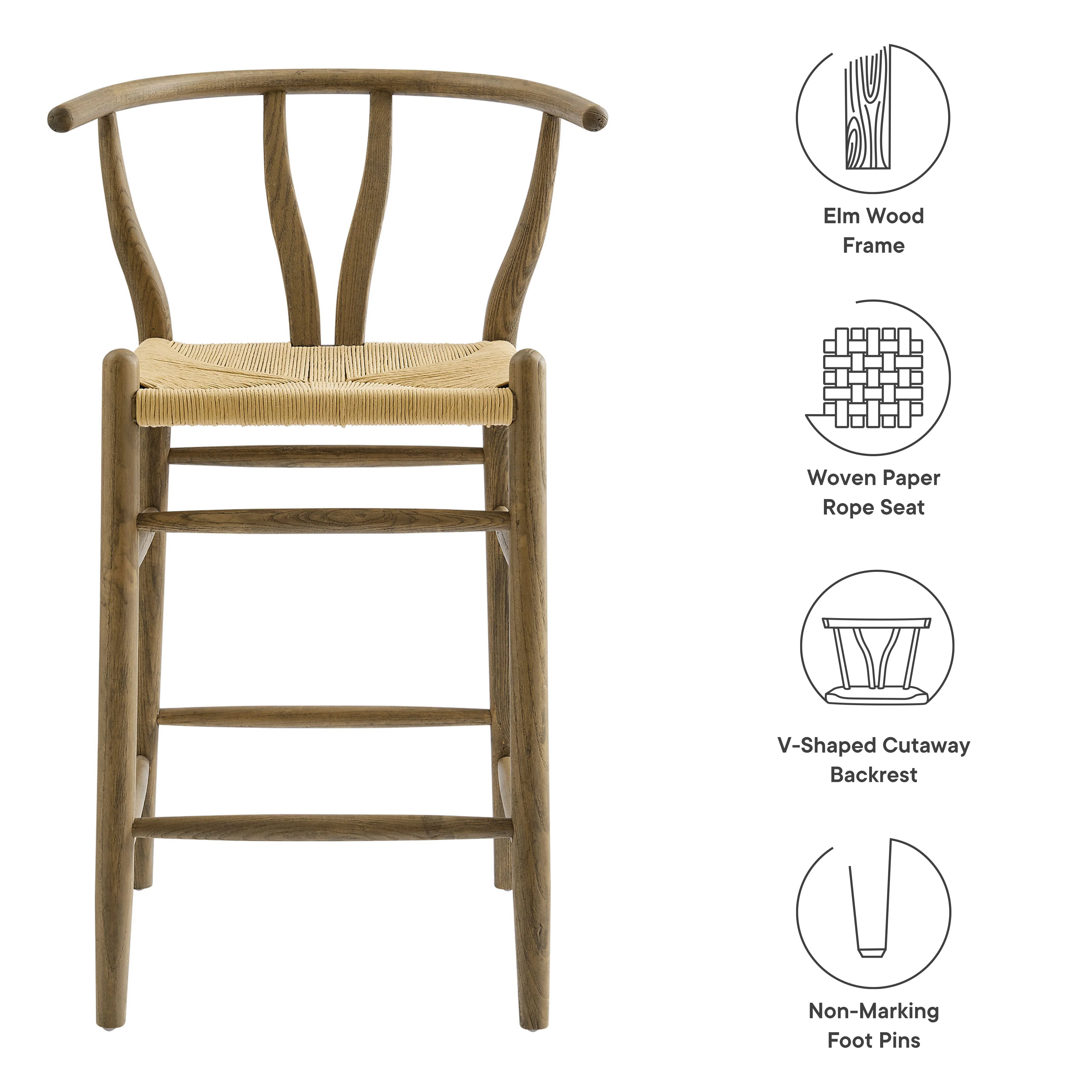 Amish Wood Counter Stool by Modway - Image 9