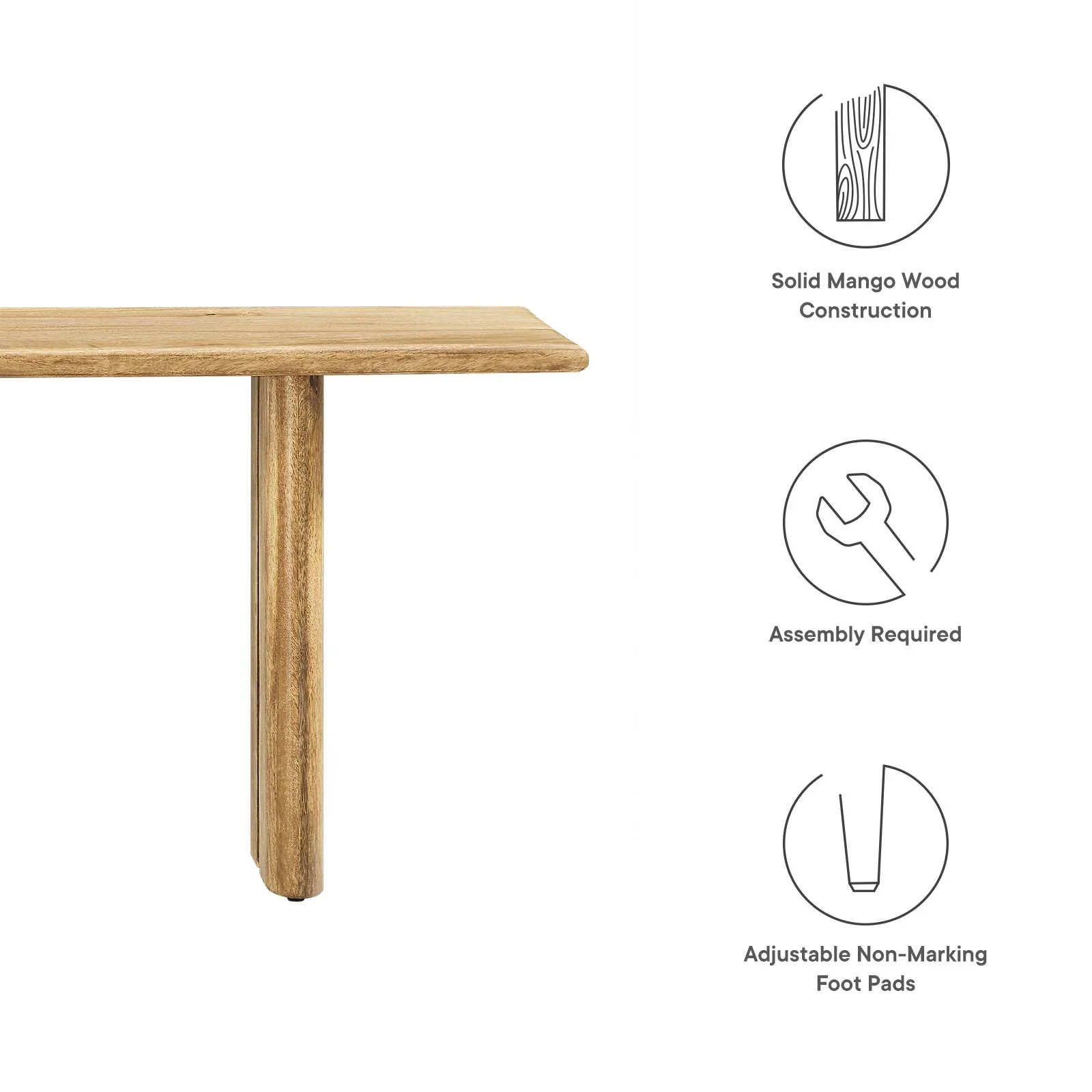 Amistad 58" Wood Bench By Modway - EEI-6344 - Image 8