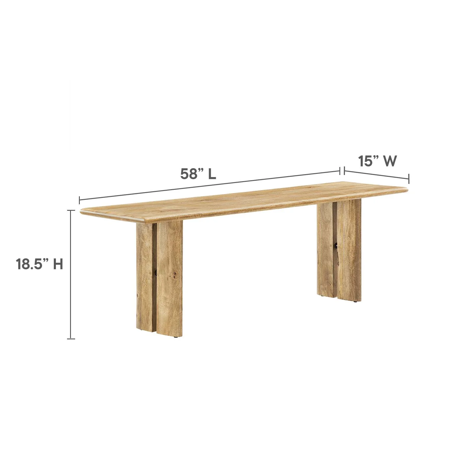 Amistad 58" Wood Bench By Modway - EEI-6344 - Image 9
