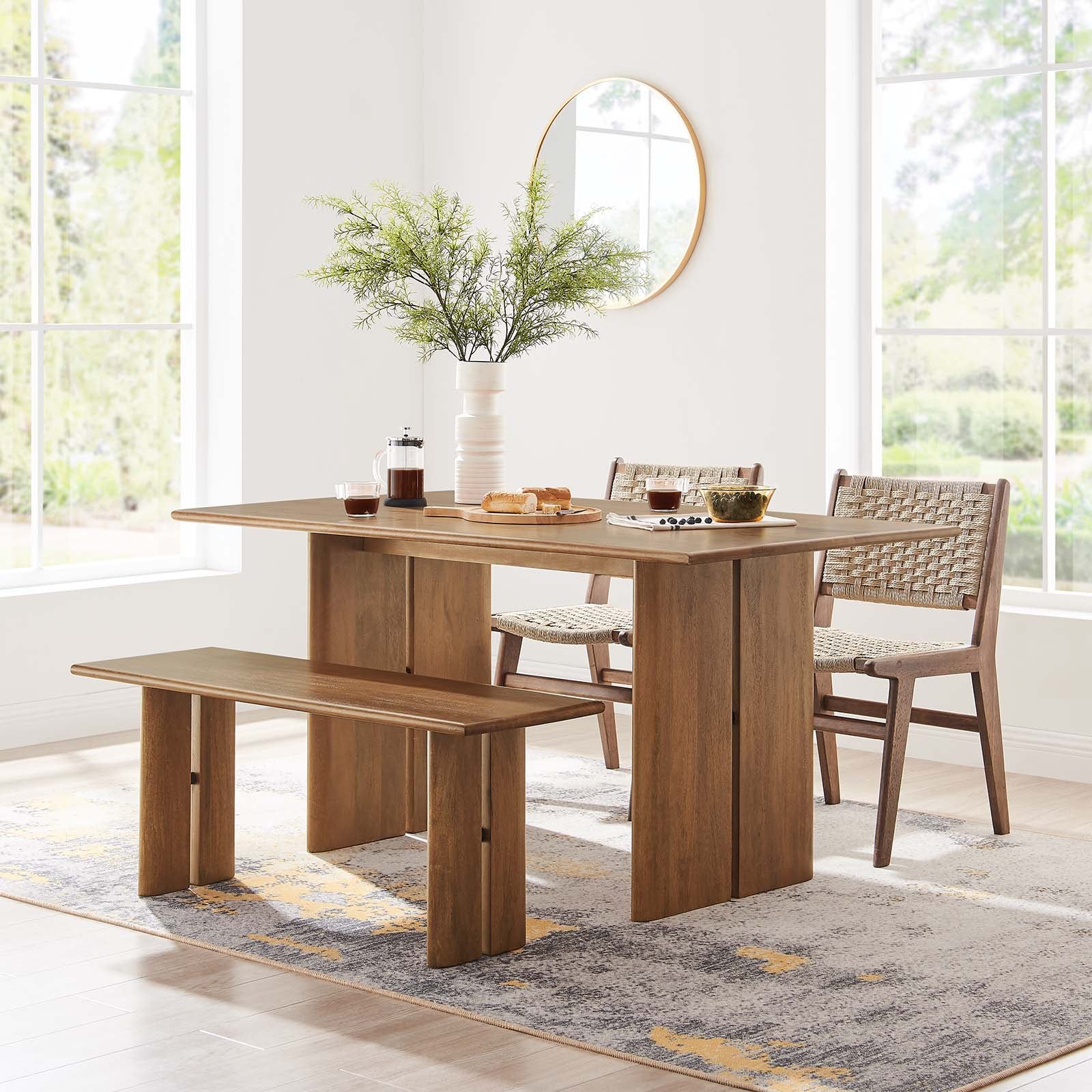 Amistad 60" Wood Dining Table and Bench Set By Modway - EEI-6690 - Image 12