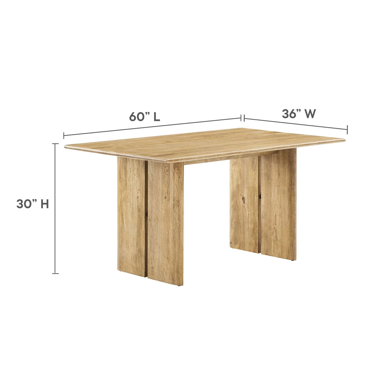 Amistad 60" Wood Dining Table and Bench Set By Modway - EEI-6690 - Image 4