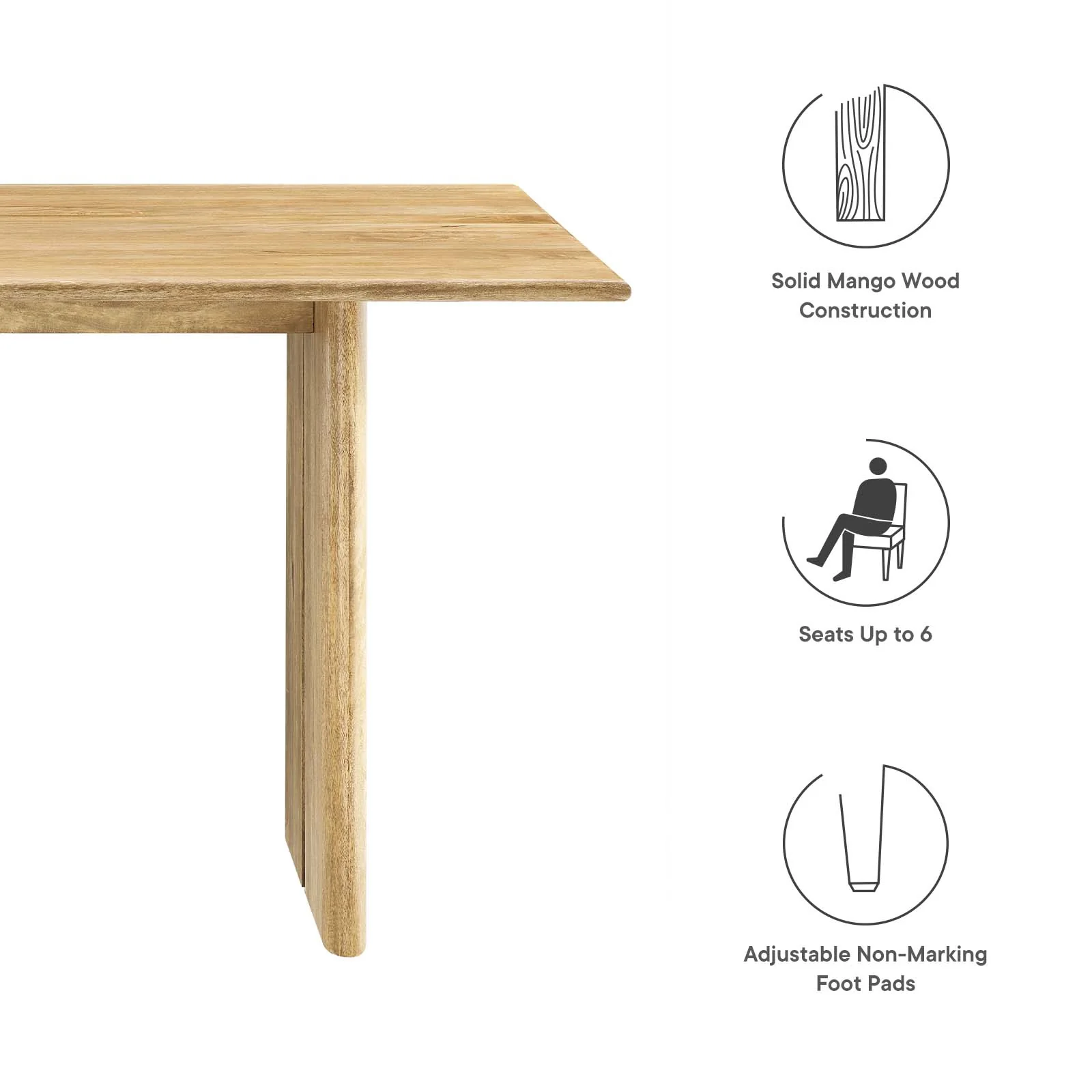 Amistad 60" Wood Dining Table By Modway - EEI-6338 - Image 8