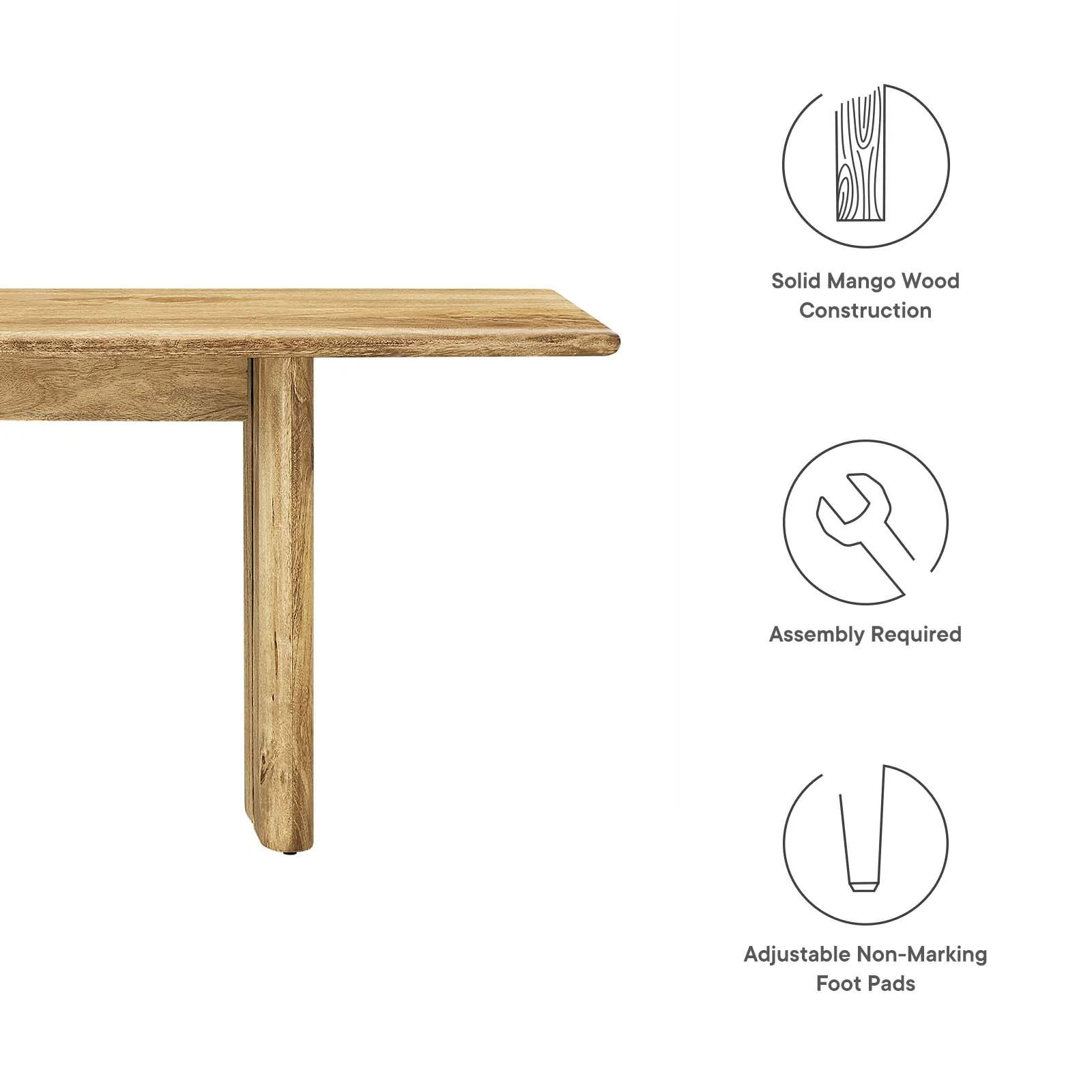 Amistad 72" Wood Bench By Modway - EEI-6345 - Image 8