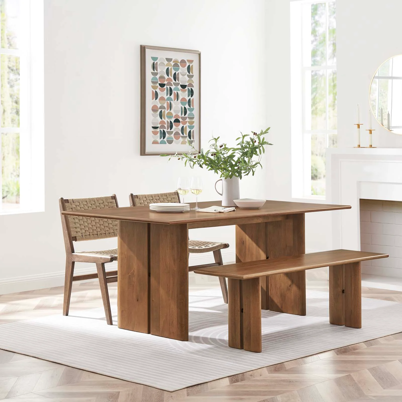Amistad 72" Wood Dining Table and Bench Set By Modway - EEI-6559 - Image 12