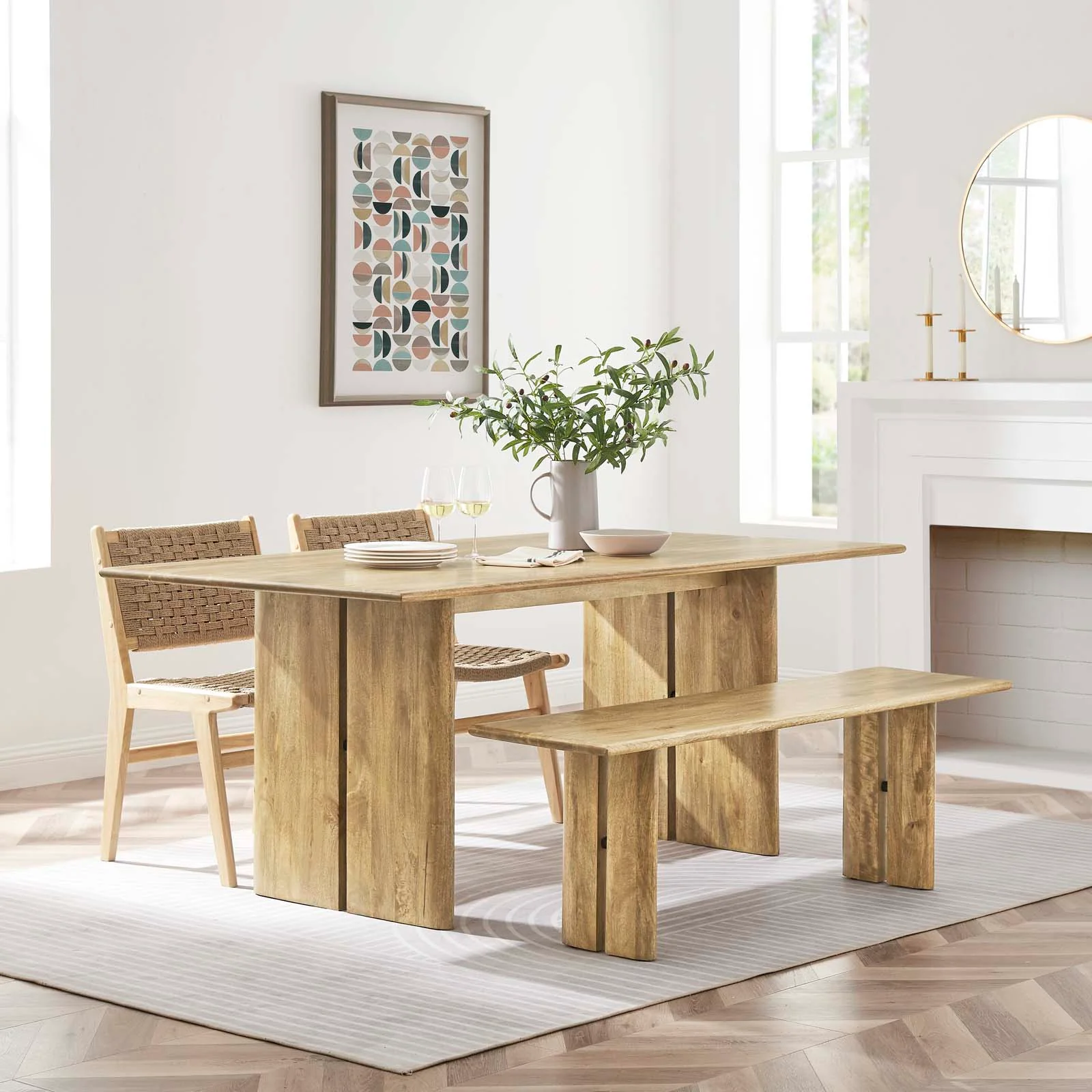Amistad 72" Wood Dining Table and Bench Set By Modway - EEI-6559 - Image 6