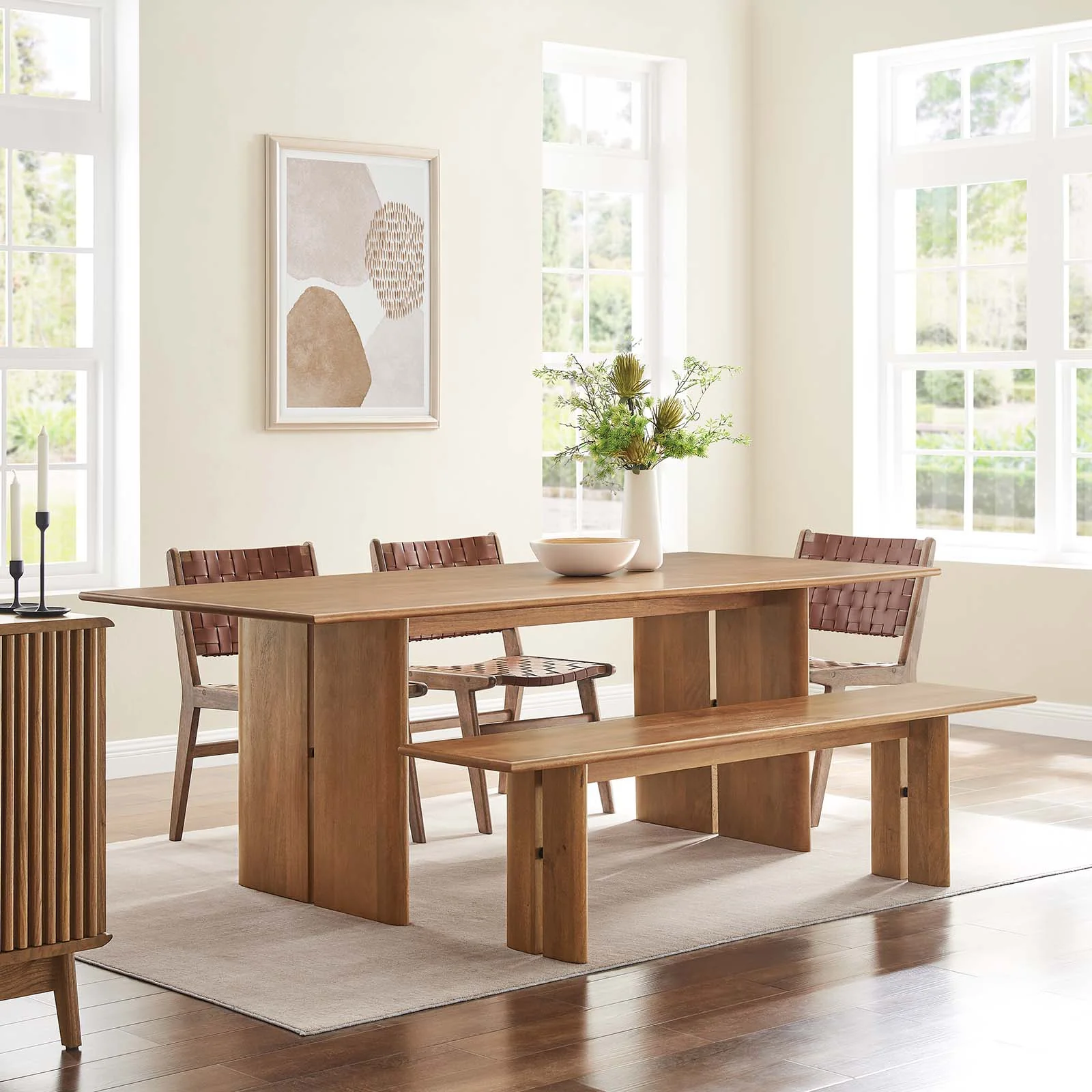 Amistad 86" Wood Dining Table and Bench Set By Modway - EEI-6560 - Image 12