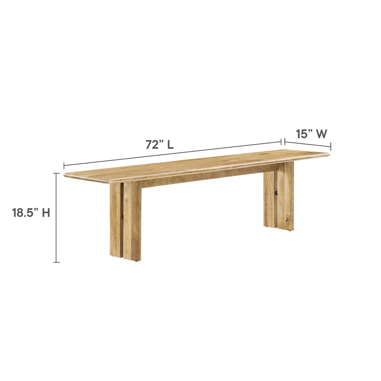 Amistad 86" Wood Dining Table and Bench Set By Modway - EEI-6560 - Image 5