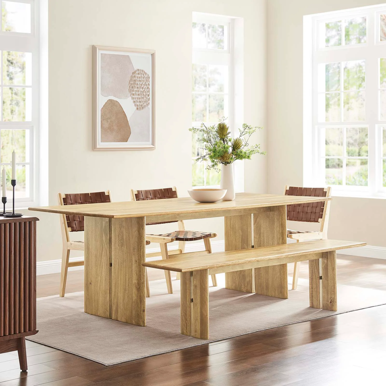 Amistad 86" Wood Dining Table and Bench Set By Modway - EEI-6560 - Image 6