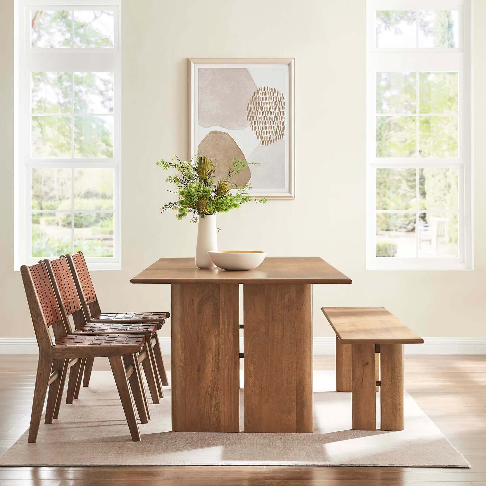 Amistad 86" Wood Dining Table and Bench Set By Modway - EEI-6560 - Image 7