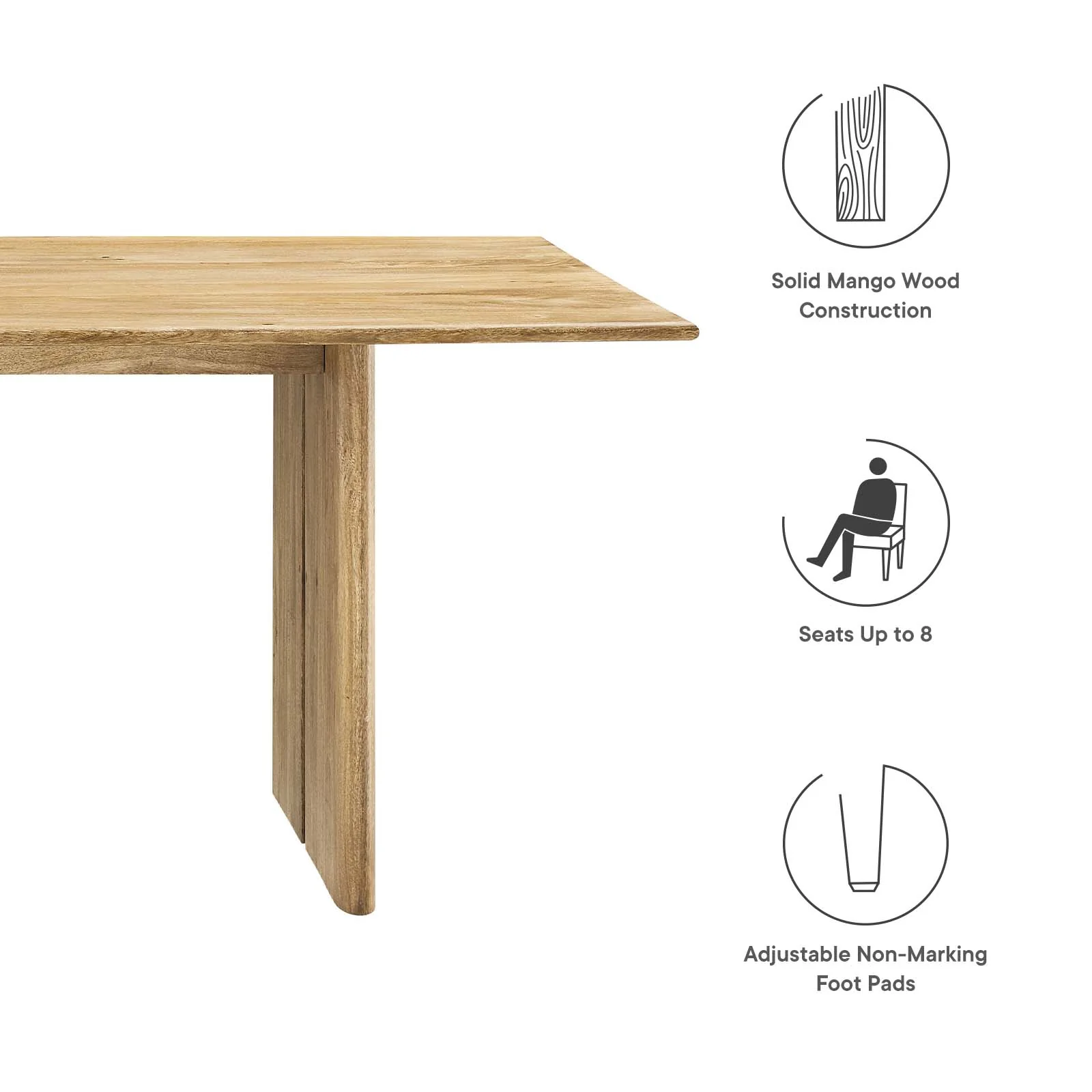 Amistad 86" Wood Dining Table By Modway - EEI-6340 - Image 8