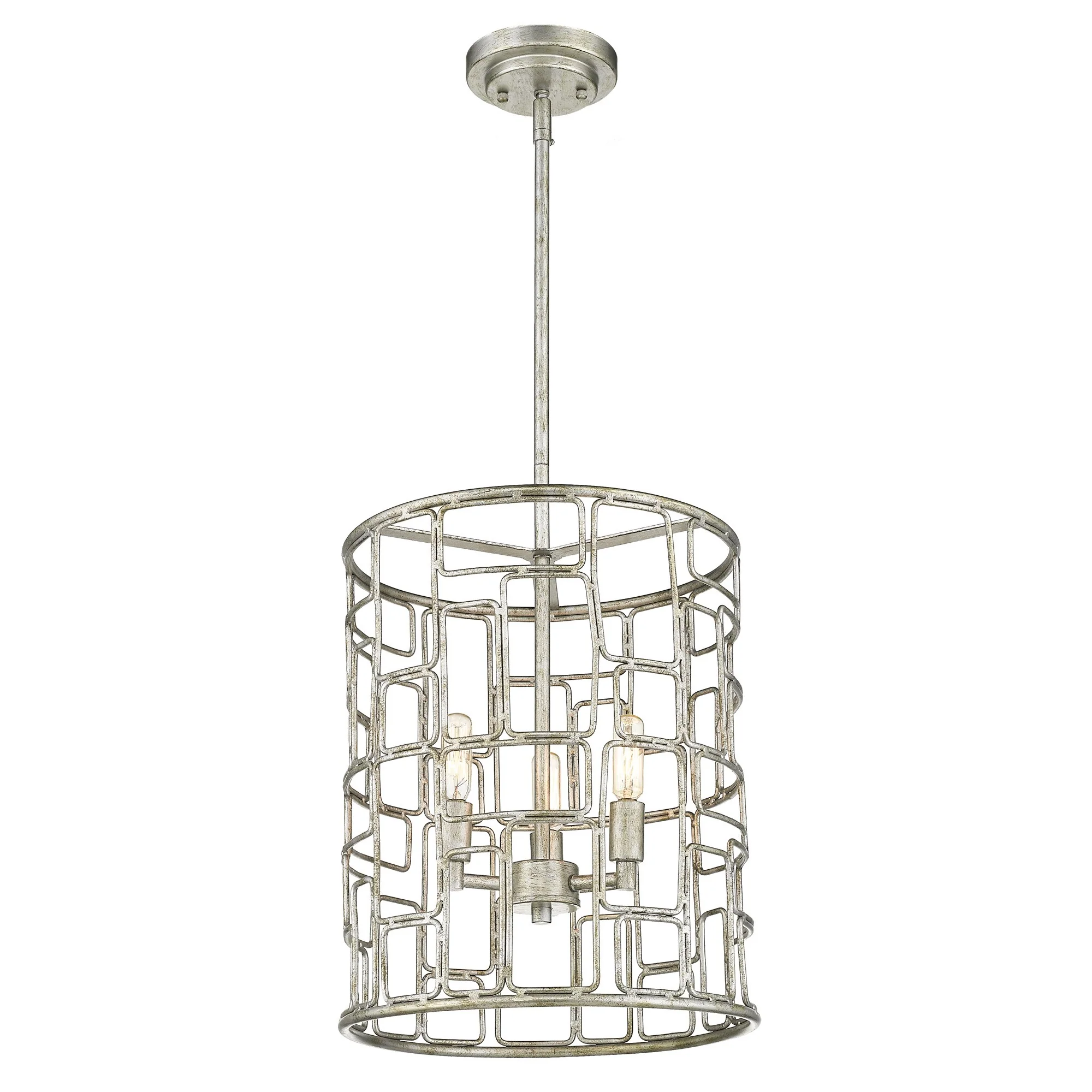 Amoret 3-Light Antique Silver Convertible Pendant By Homeroots - Image 2