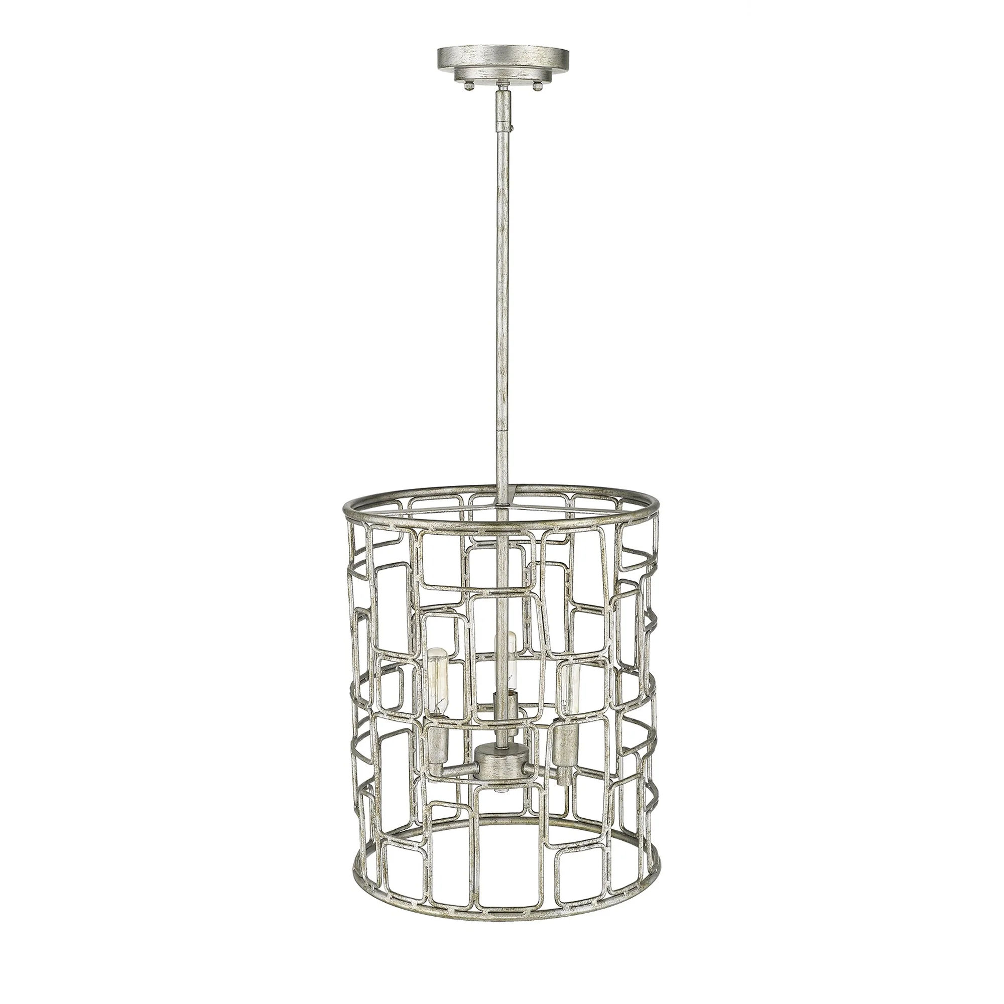 Amoret 3-Light Antique Silver Convertible Pendant By Homeroots - Image 3