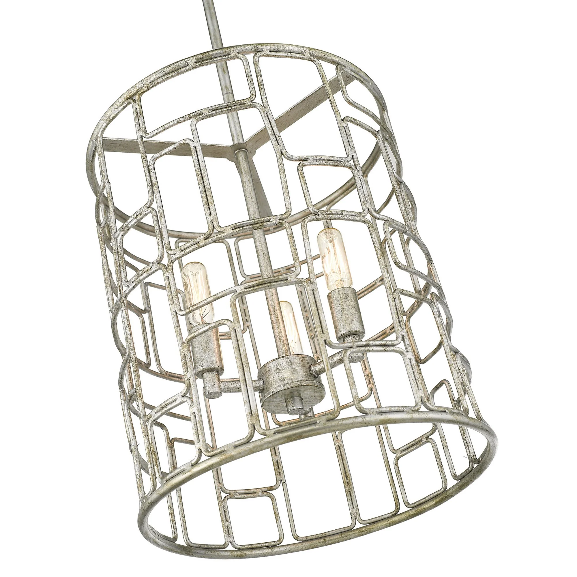 Amoret 3-Light Antique Silver Convertible Pendant By Homeroots - Image 5