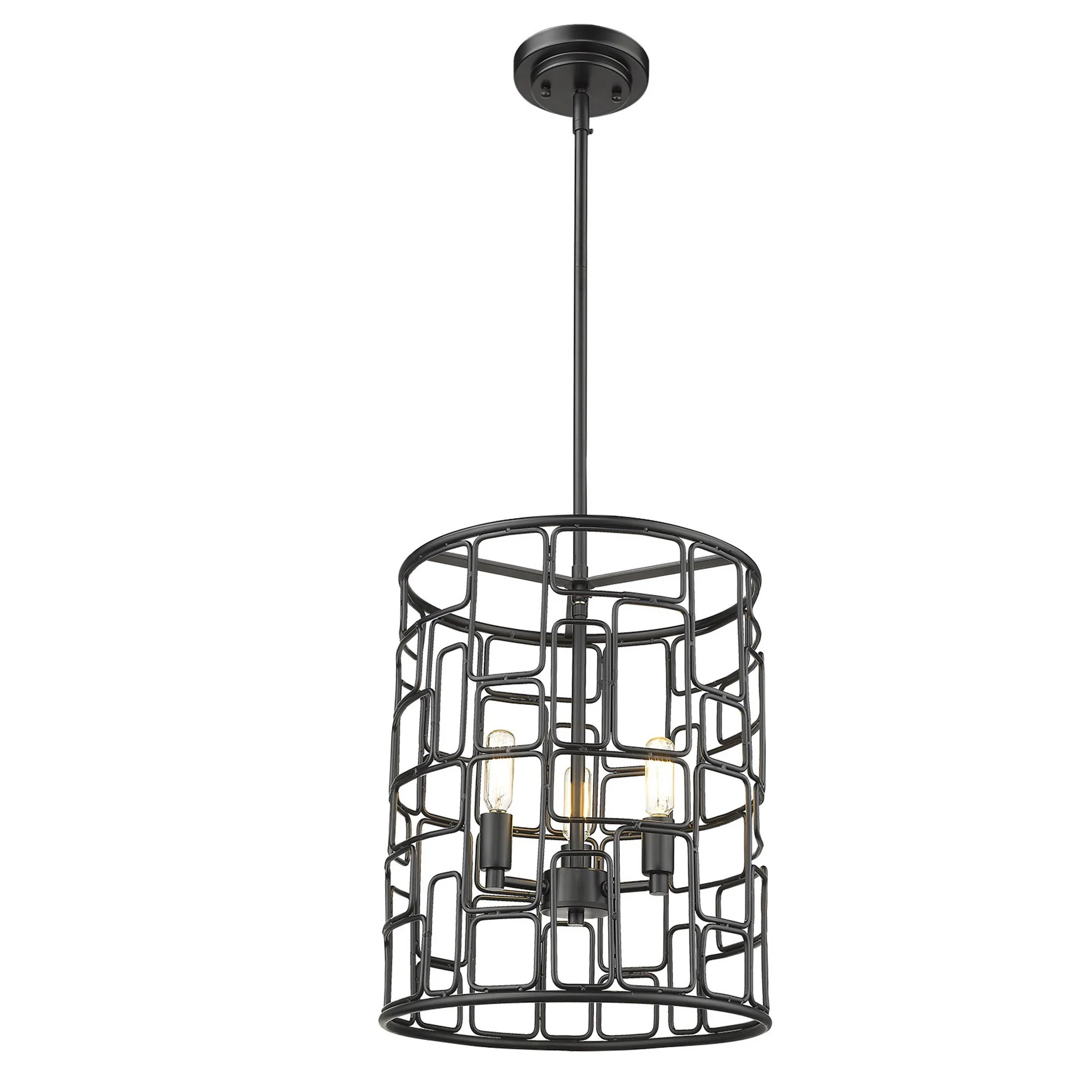 Amoret 3-Light Matte Black Convertible Pendant By Homeroots - Image 2