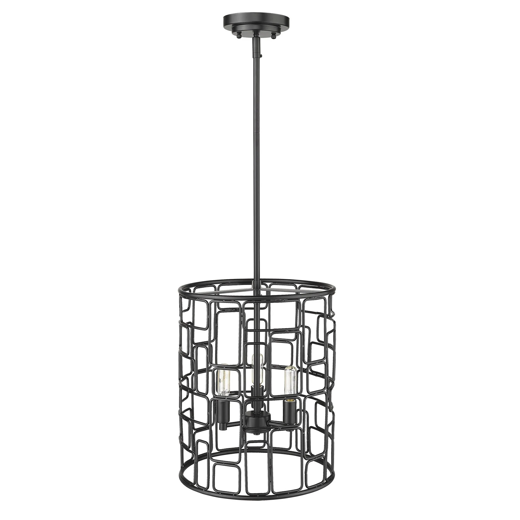 Amoret 3-Light Matte Black Convertible Pendant By Homeroots - Image 3