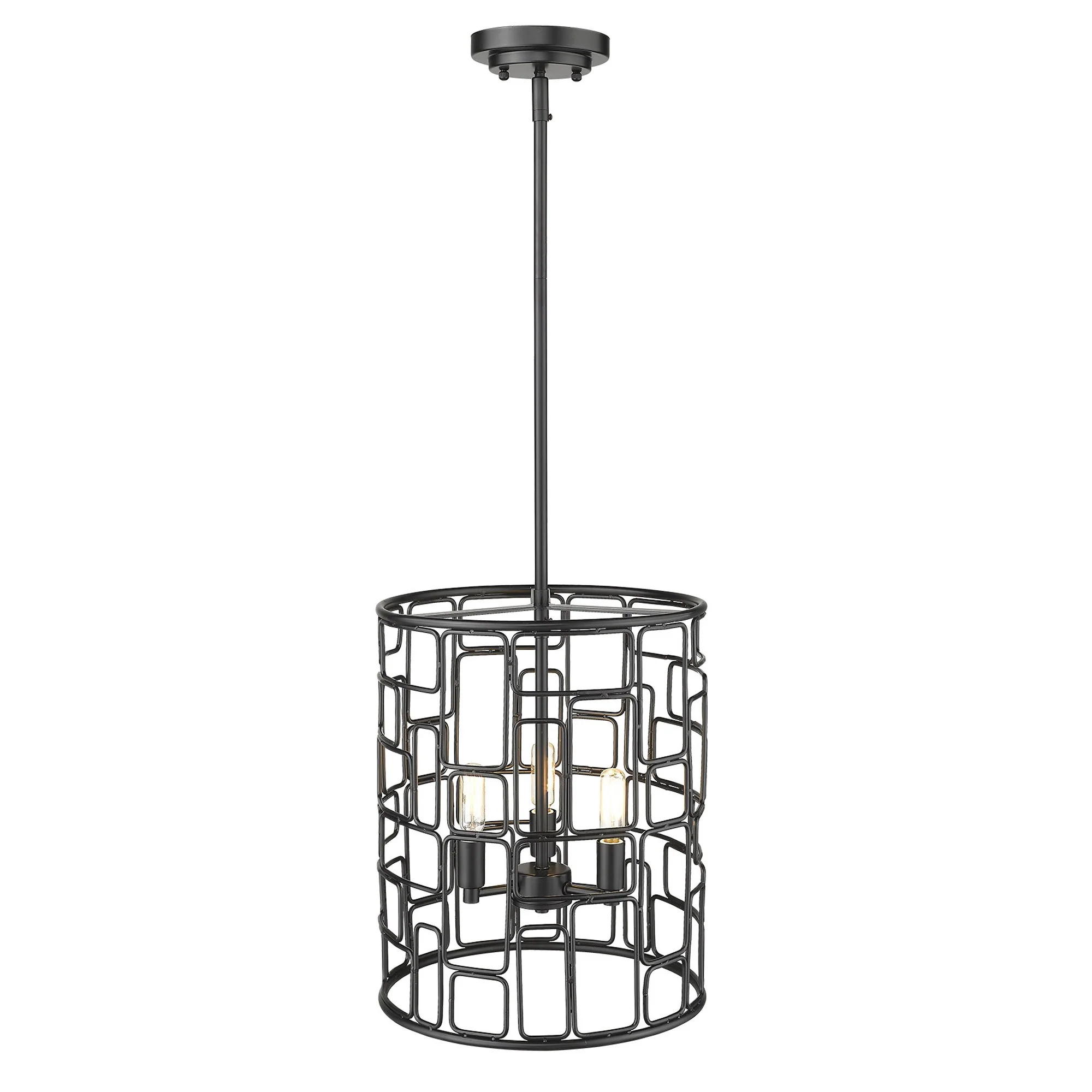 Amoret 3-Light Matte Black Convertible Pendant By Homeroots - Image 4