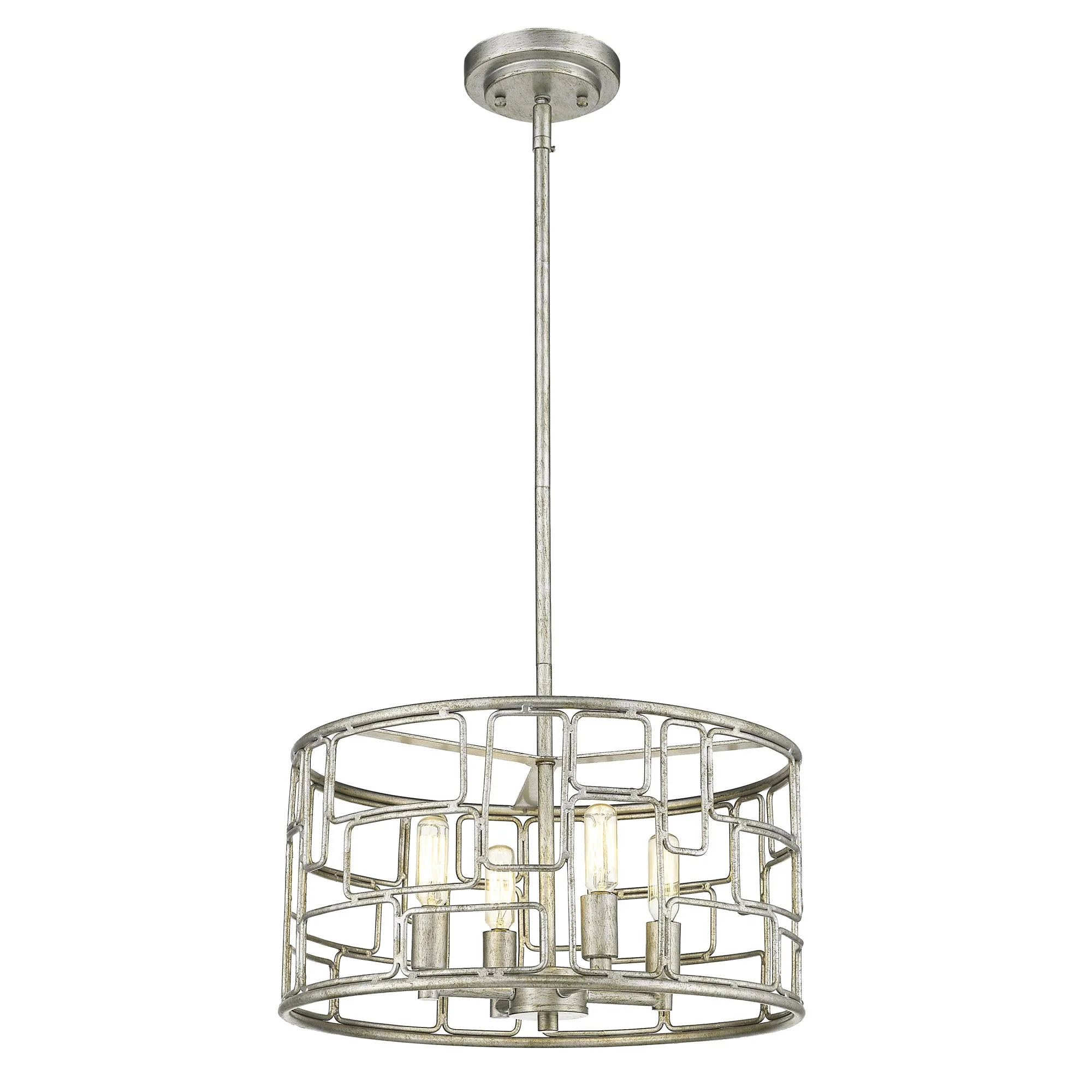 Amoret 4-Light Antique Silver Convertible Pendant By Homeroots - Image 2