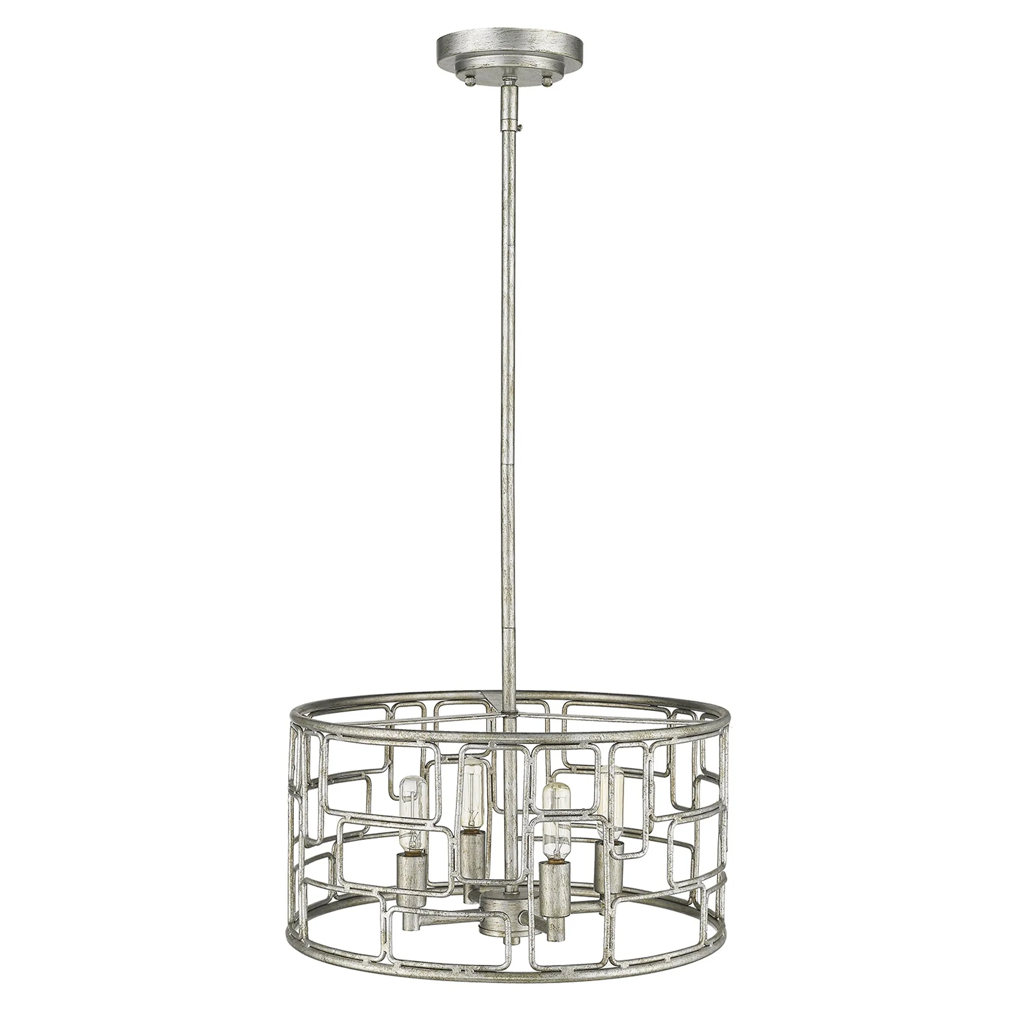 Amoret 4-Light Antique Silver Convertible Pendant By Homeroots - Image 3