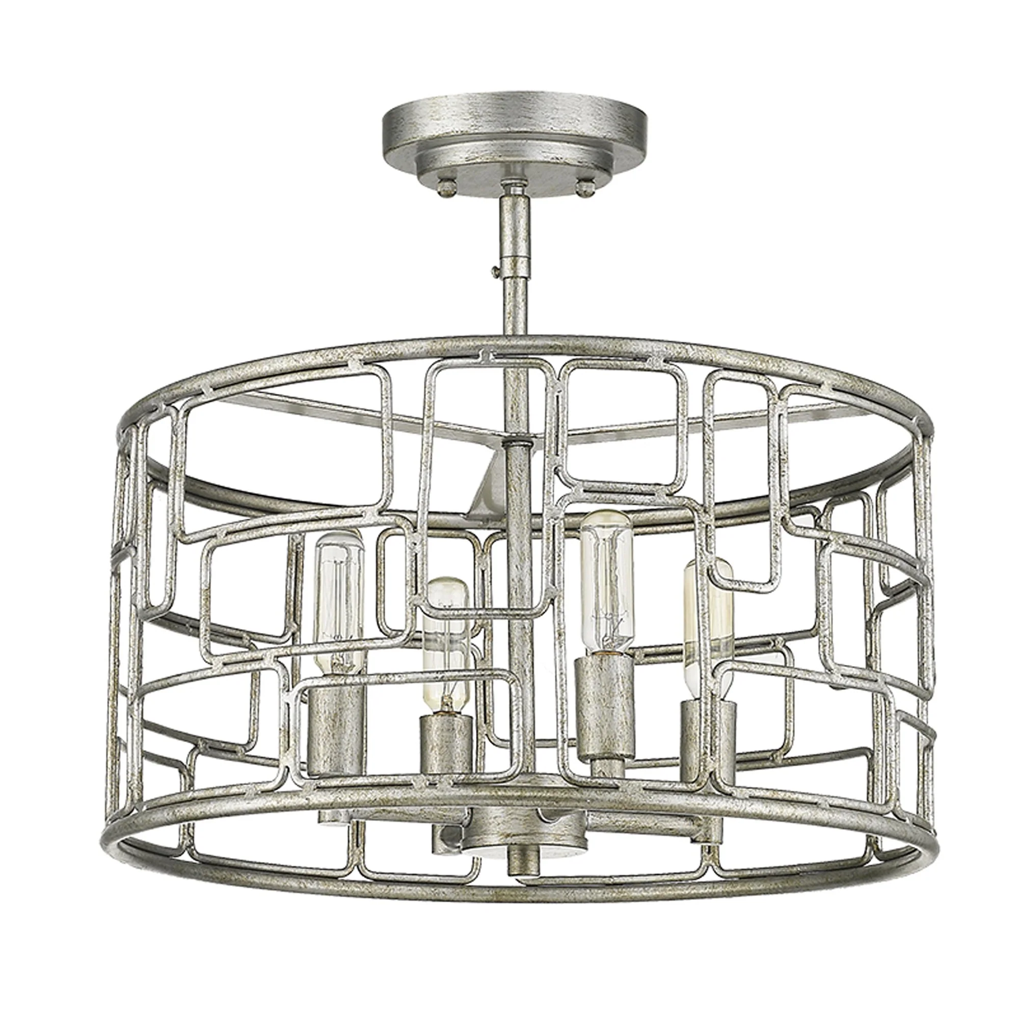 Amoret 4-Light Antique Silver Convertible Pendant By Homeroots - Image 5
