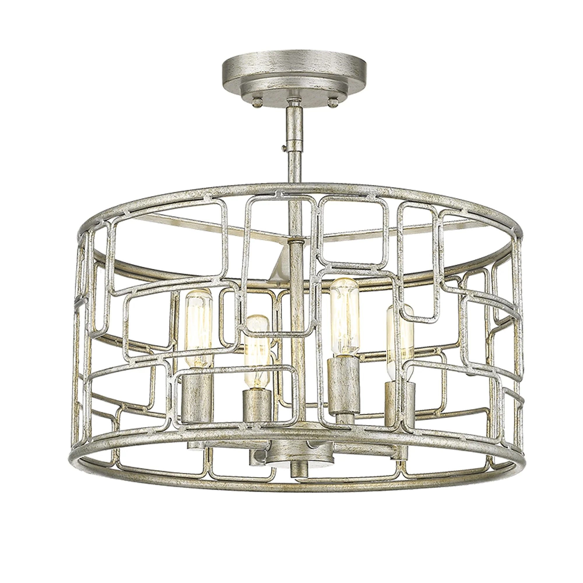 Amoret 4-Light Antique Silver Convertible Pendant By Homeroots - Image 6