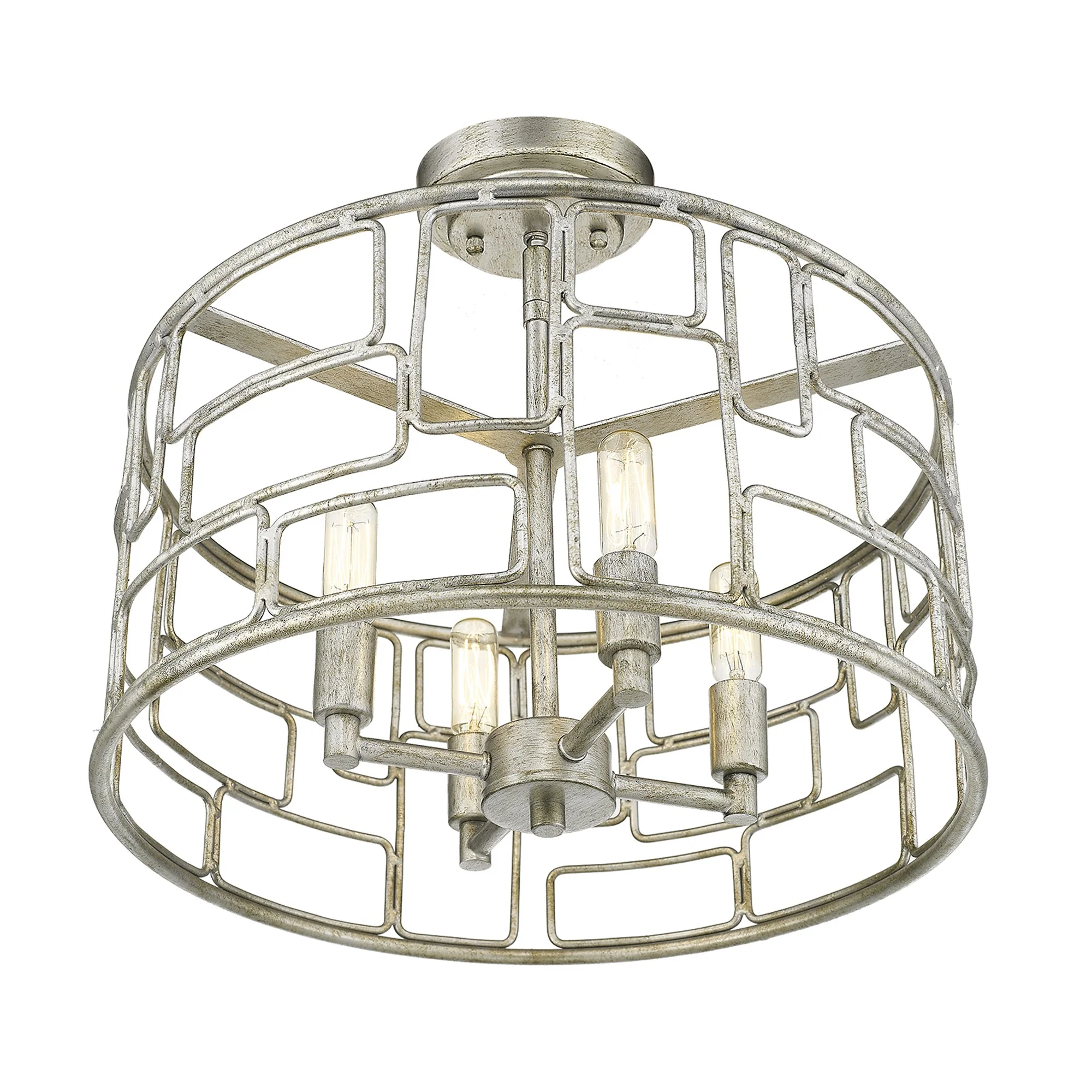 Amoret 4-Light Antique Silver Convertible Pendant By Homeroots - Image 7