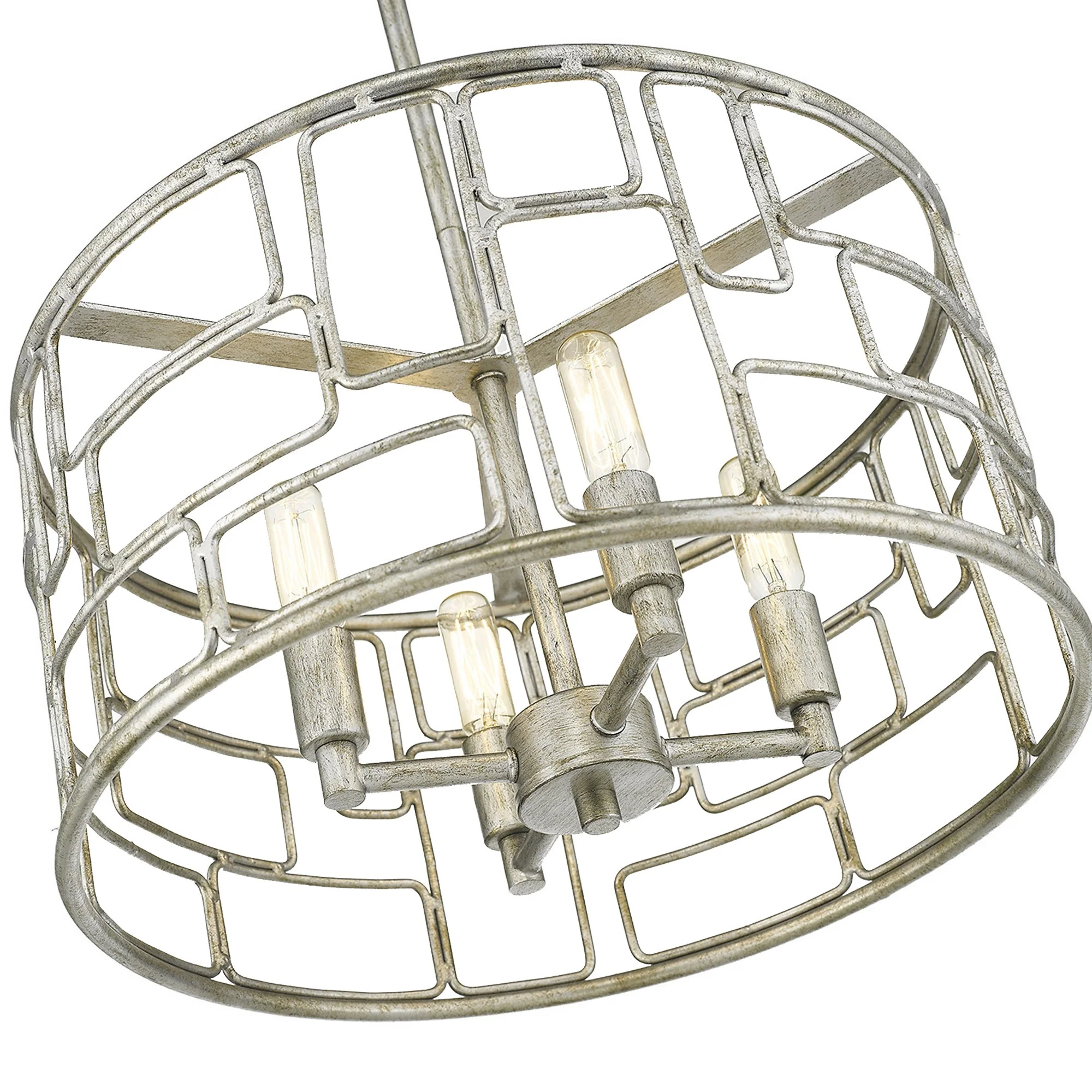 Amoret 4-Light Antique Silver Convertible Pendant By Homeroots - Image 8