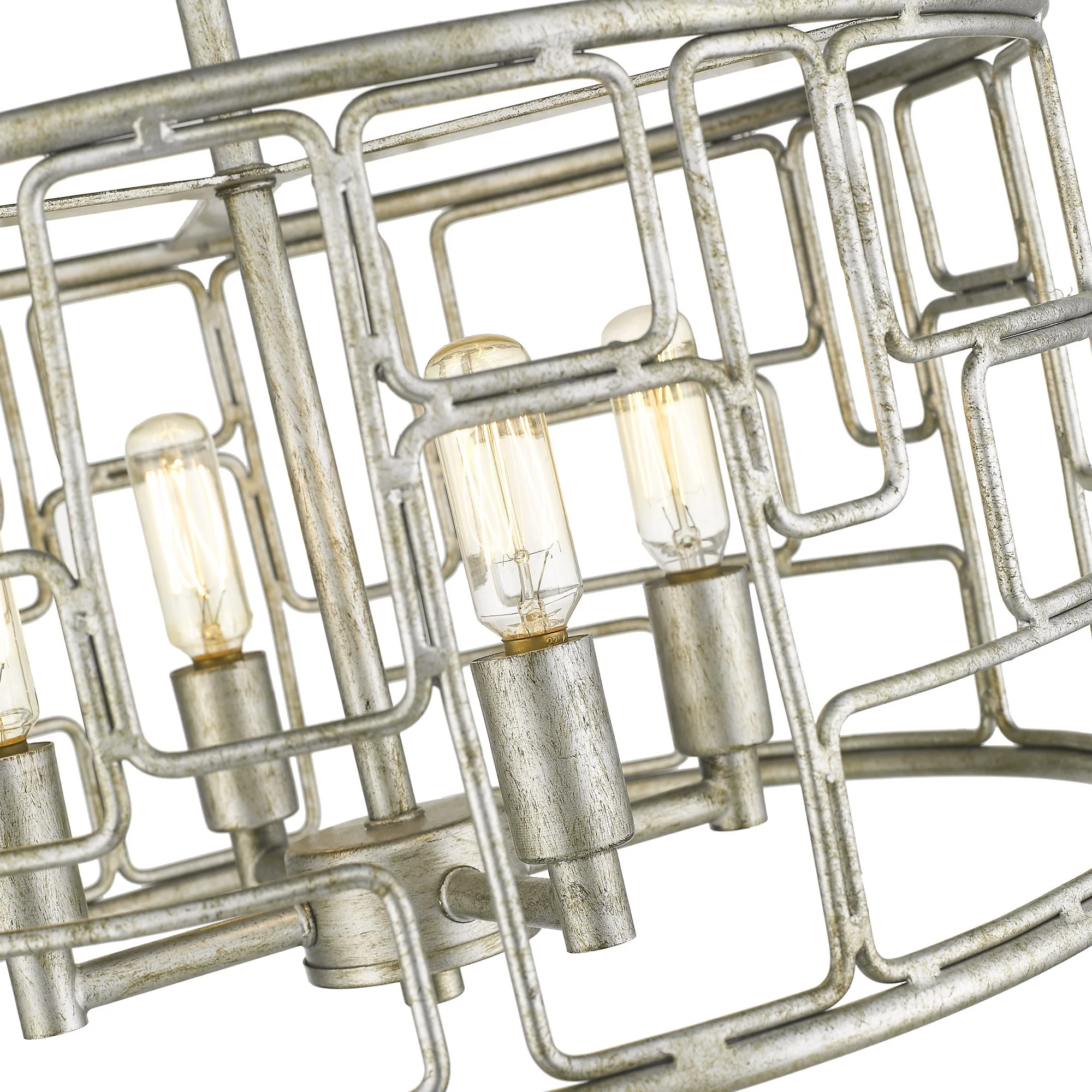 Amoret 4-Light Antique Silver Convertible Pendant By Homeroots - Image 9