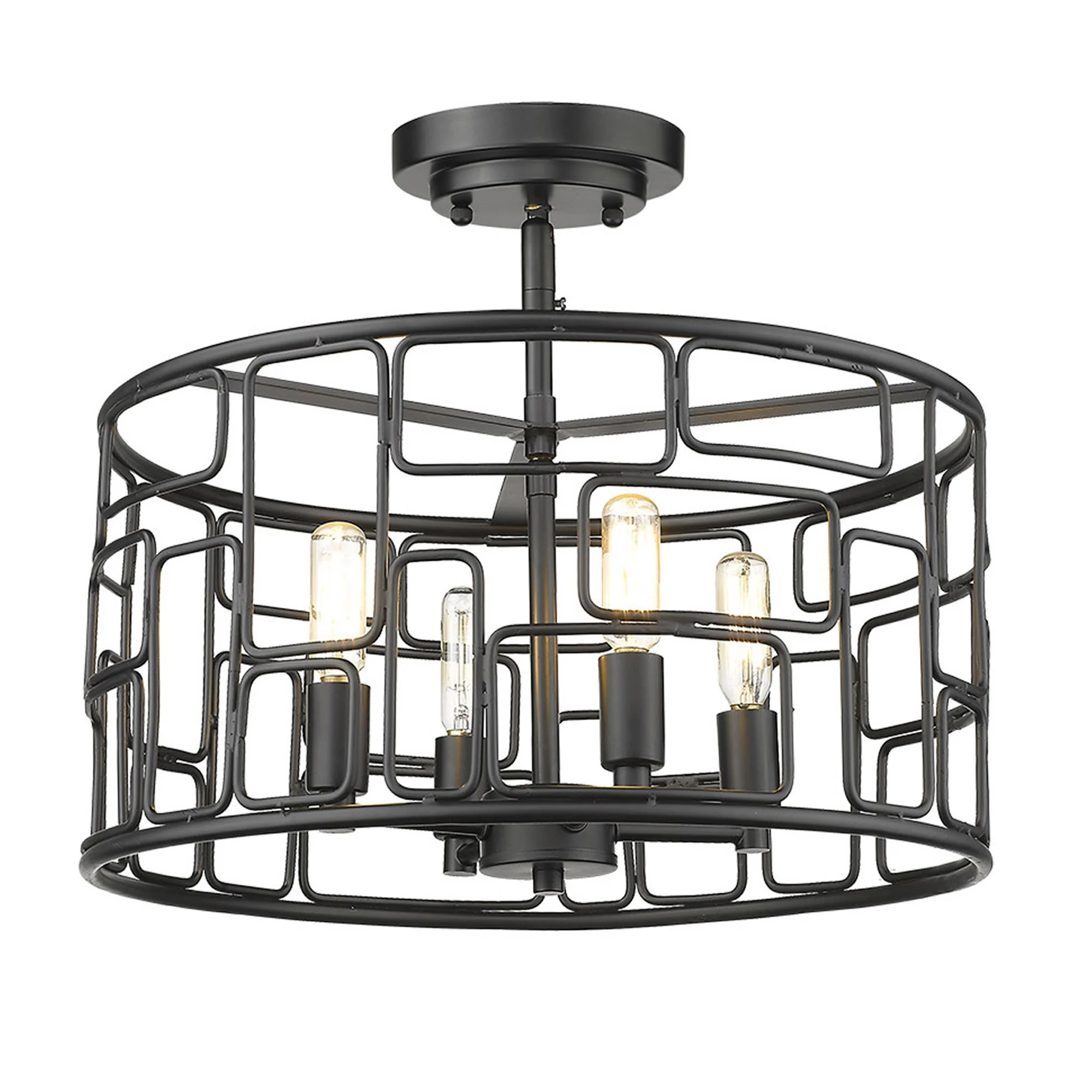 Amoret 4-Light Matte Black Convertible Pendant By Homeroots - Image 6