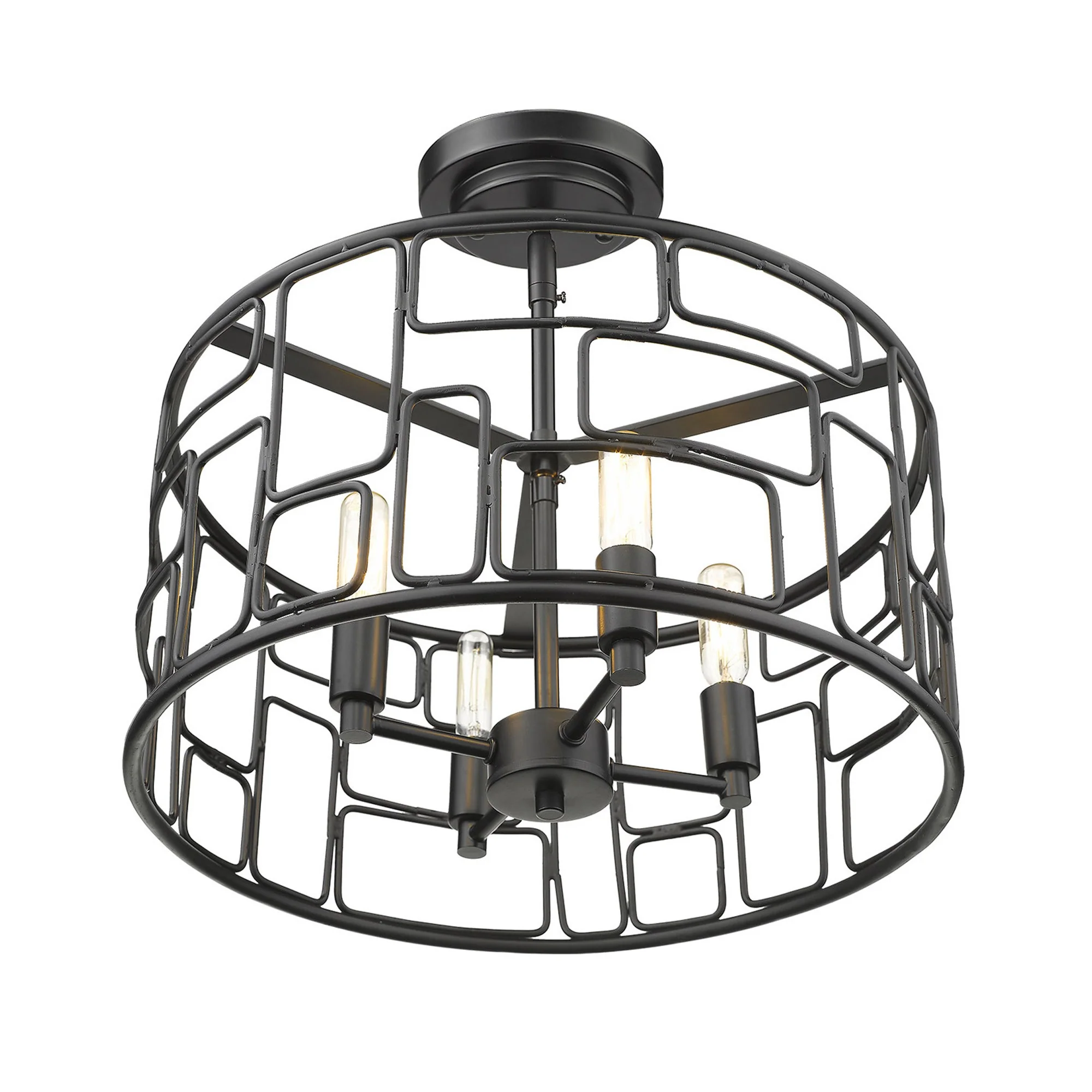 Amoret 4-Light Matte Black Convertible Pendant By Homeroots - Image 7