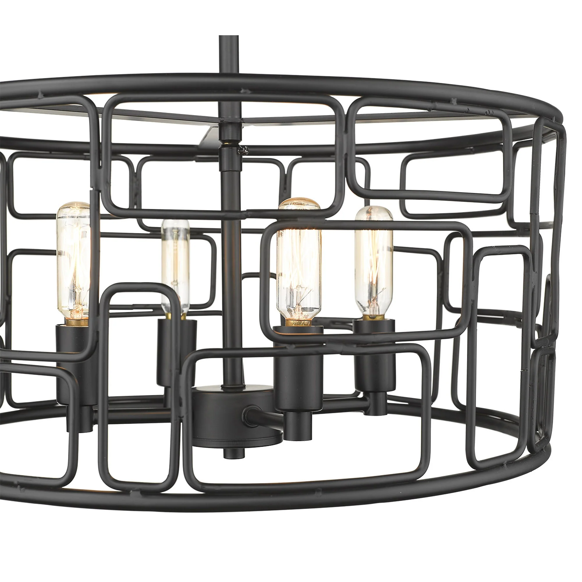 Amoret 4-Light Matte Black Convertible Pendant By Homeroots - Image 8