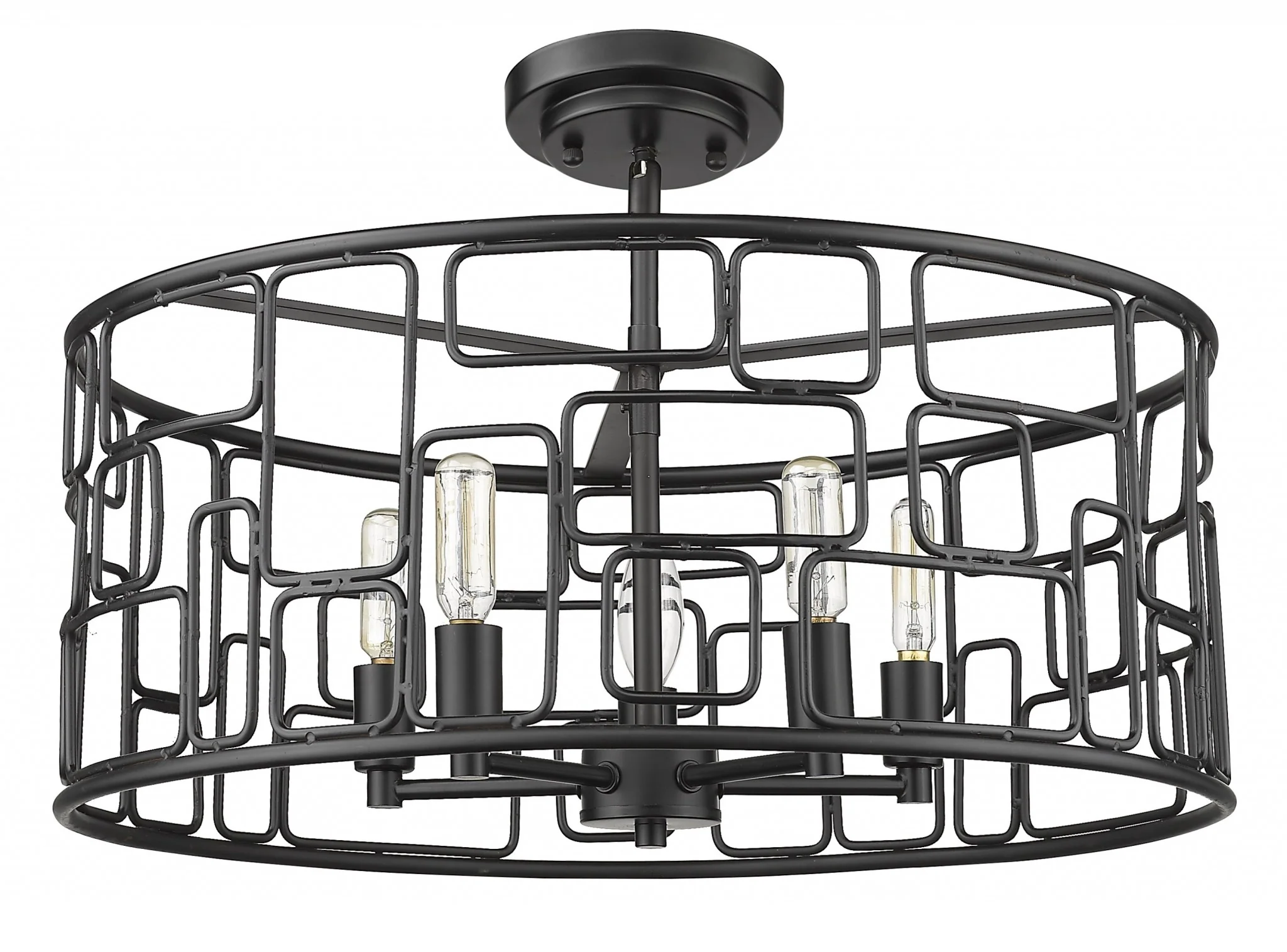 Amoret 5-Light Matte Black Convertible Pendant By Homeroots - Image 5