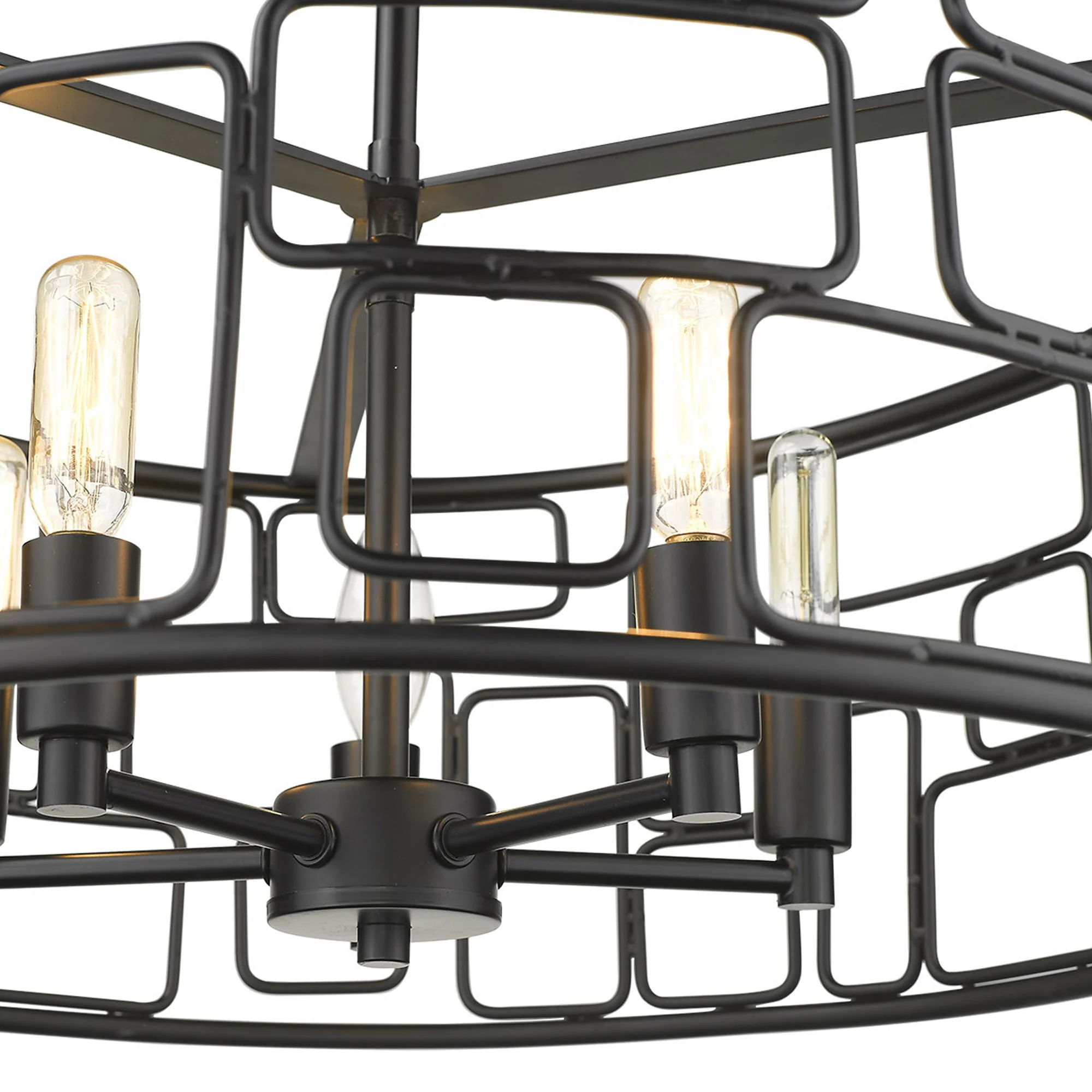 Amoret 5-Light Matte Black Convertible Pendant By Homeroots - Image 7