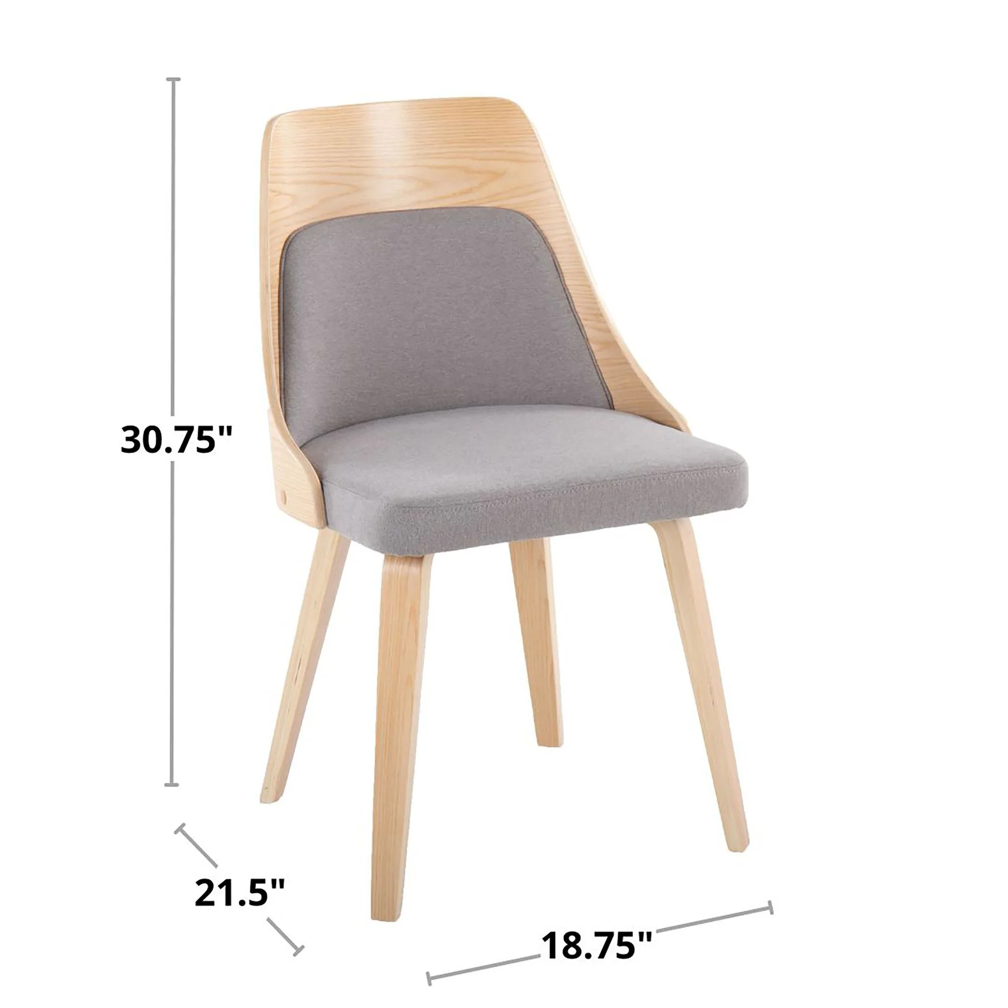Anabelle Bent Wood Chair - Set of 2 By LumiSource - CH-ANBELHLBW2 NACR2 - Image 12