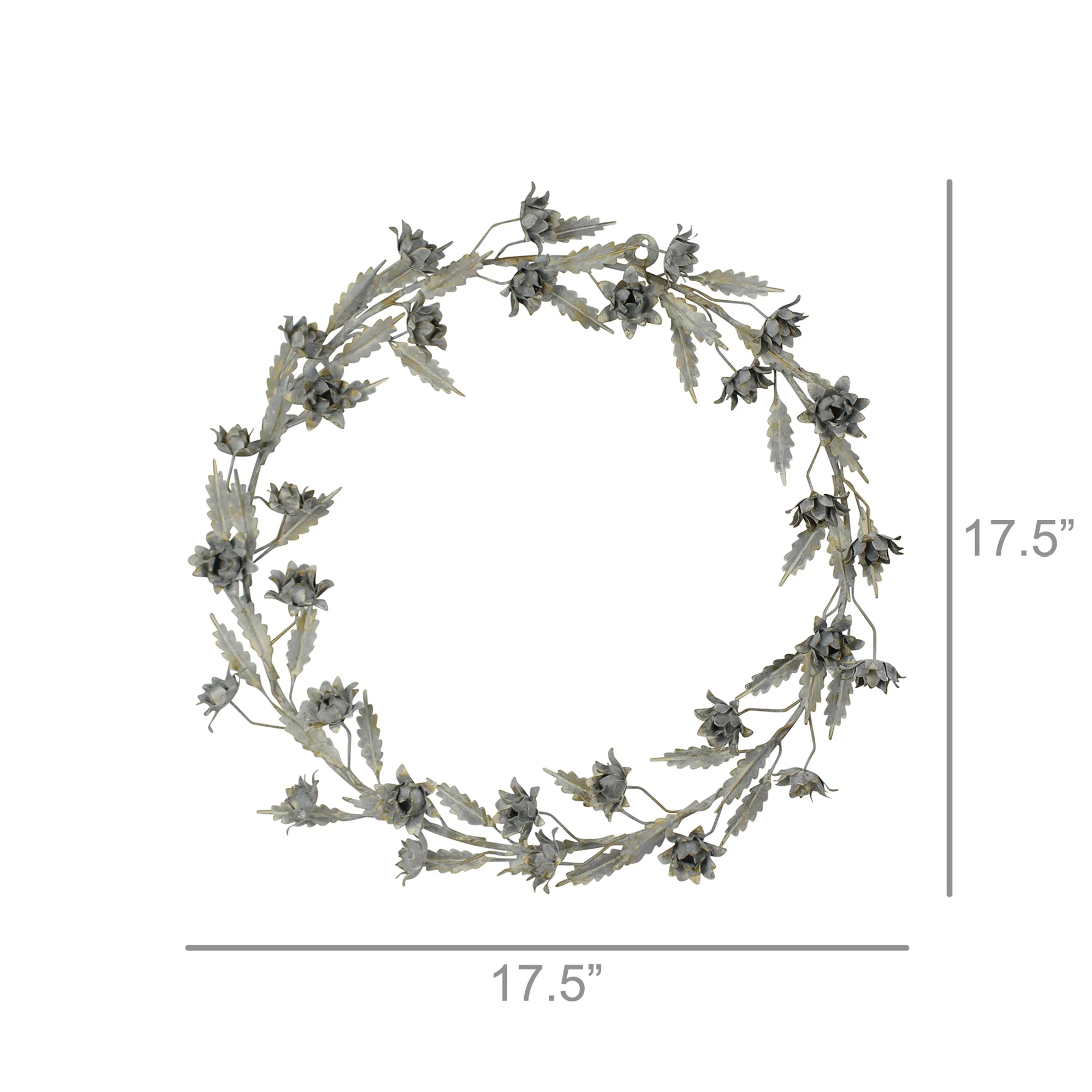 Anabelle Floral Wreath, Metal By HomArt - Image 2
