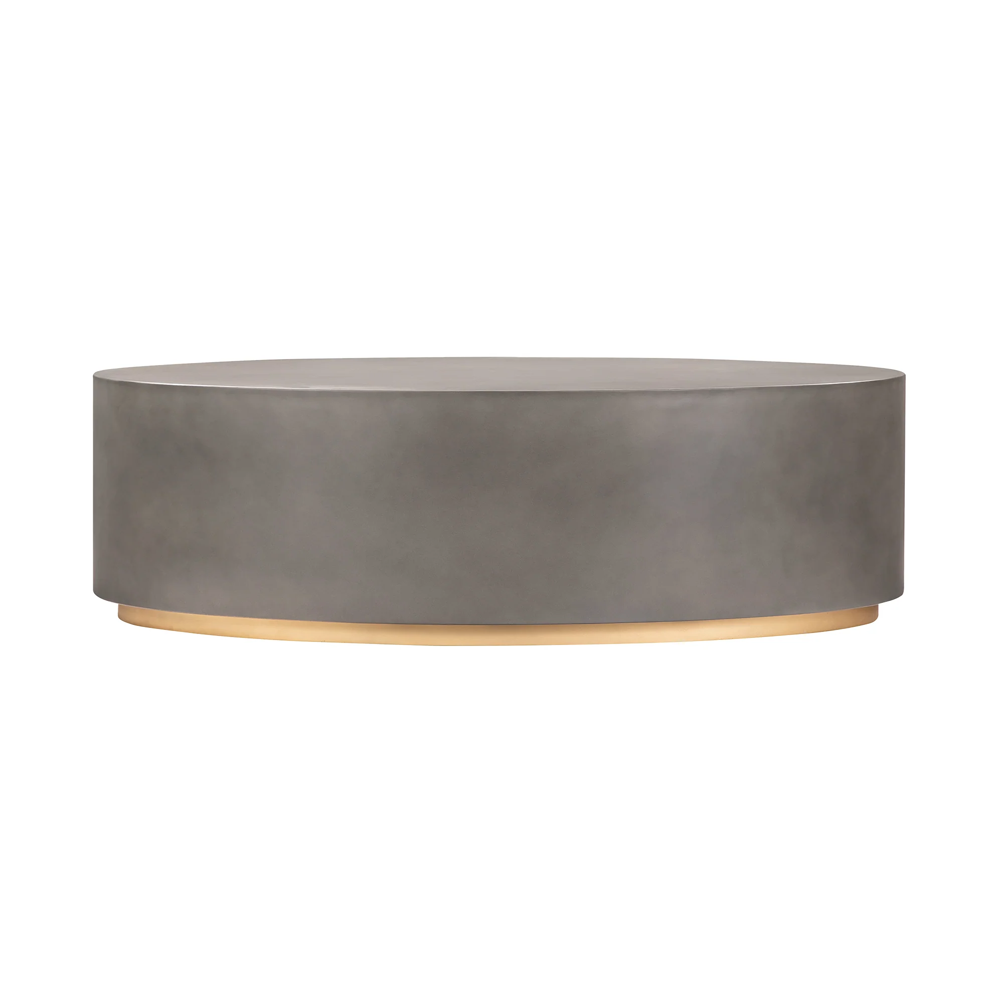 Anais Concrete and Brass Oval Coffee Table By Armen Living - Image 2