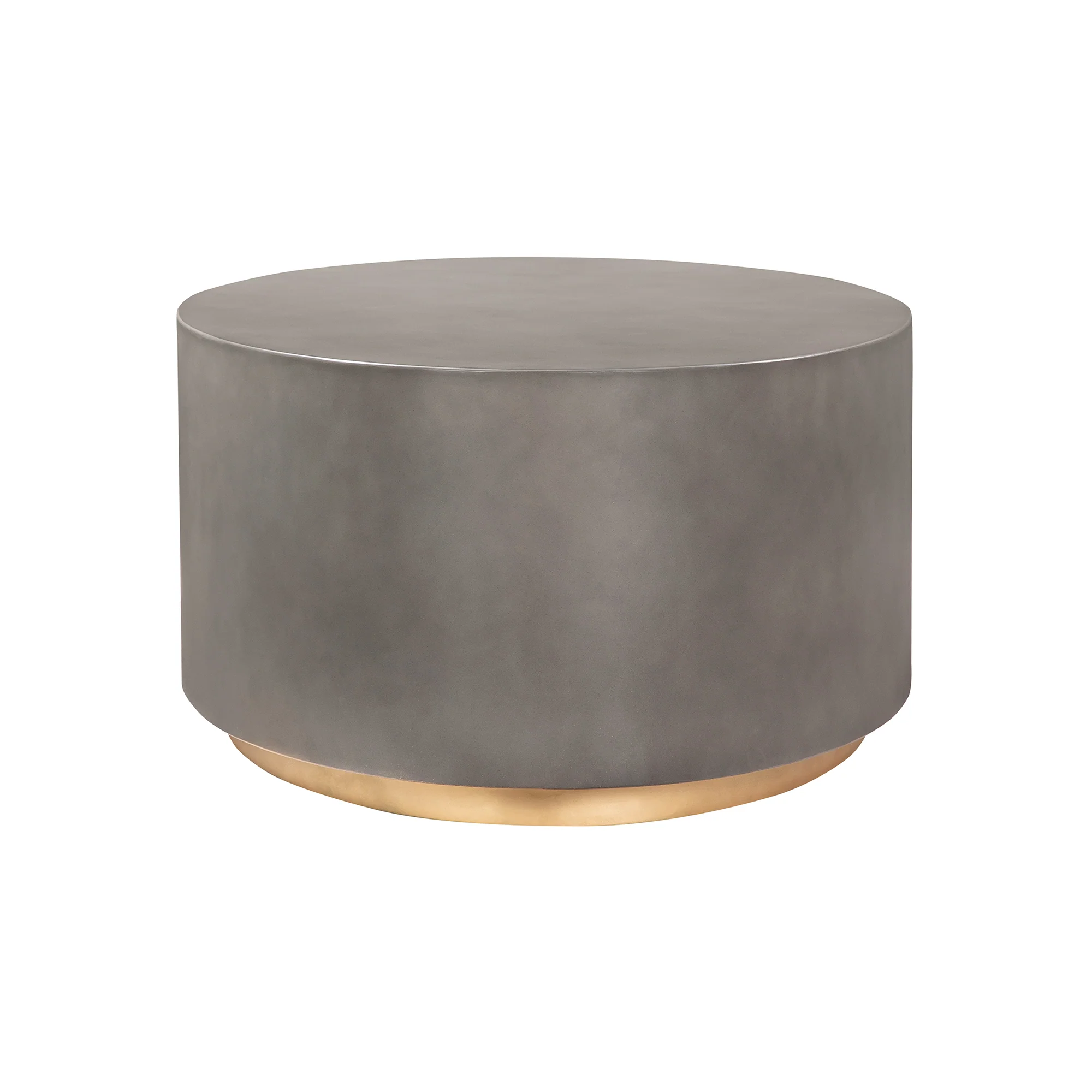Anais Concrete and Brass Oval Coffee Table By Armen Living - Image 4