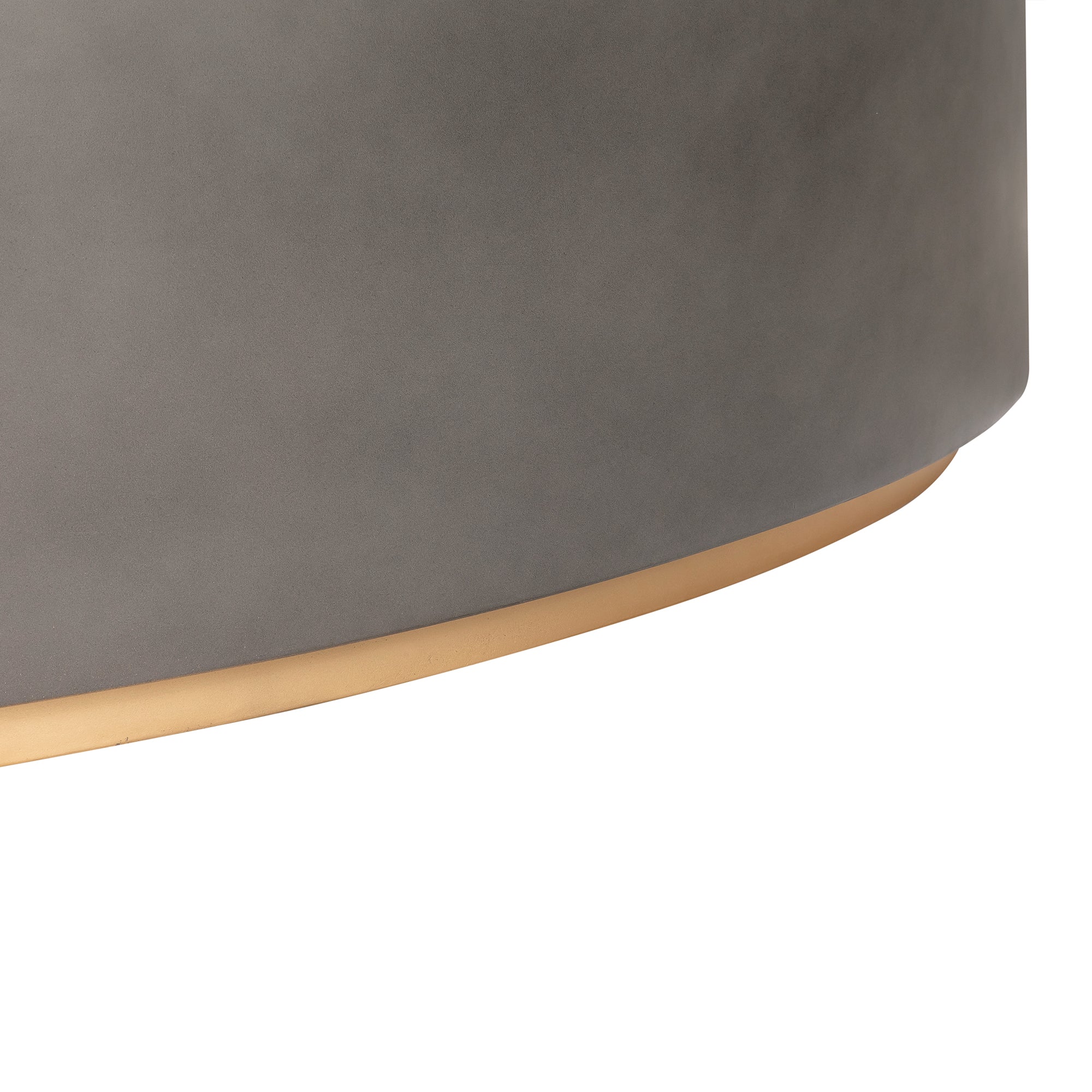 Anais Concrete and Brass Oval Coffee Table By Armen Living - Image 6