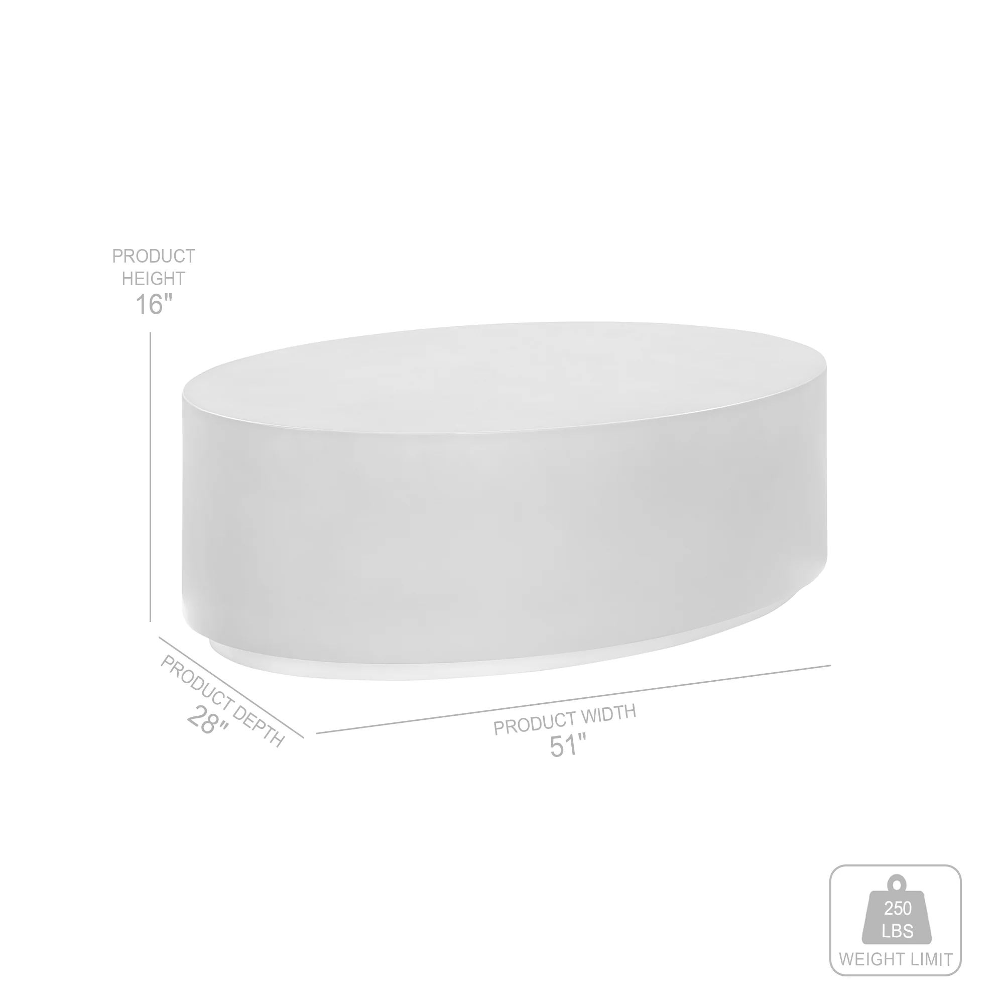 Anais Concrete and Brass Oval Coffee Table By Armen Living - Image 8