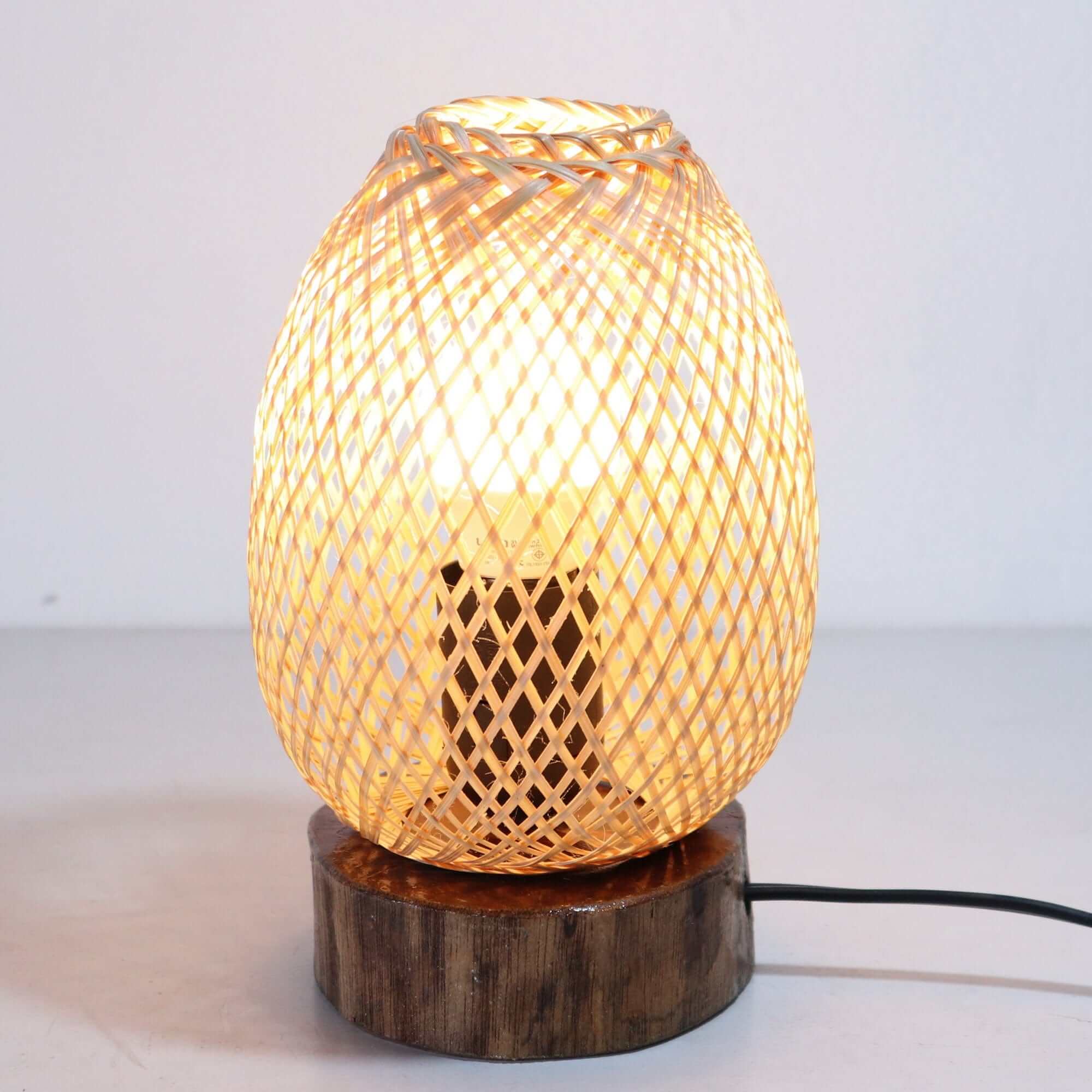 Anan Ta Ya - Boho Bamboo Bedside Lamp By Thaihome - Image 4