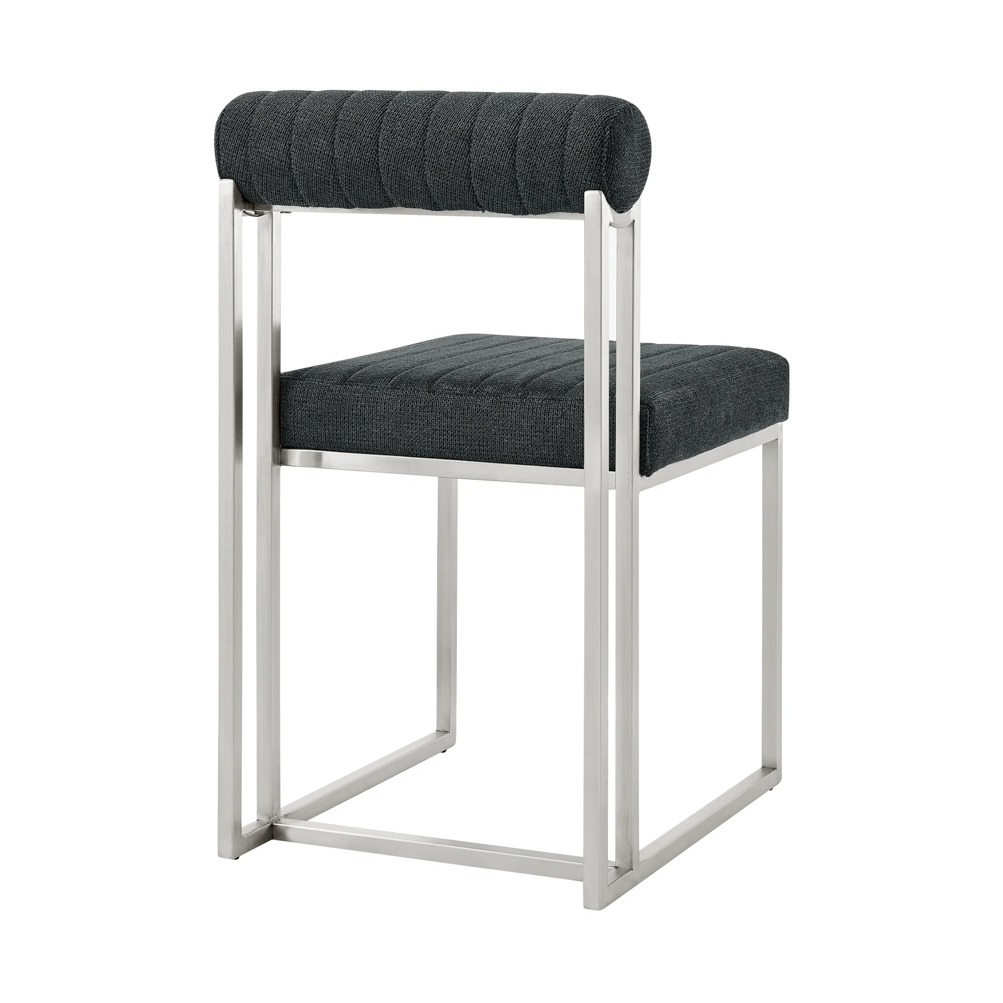 Anastasia Dining Chair with Brushed Stainless Steel and Light Gray Fabric - Set of 2 By Armen Living - Image 18