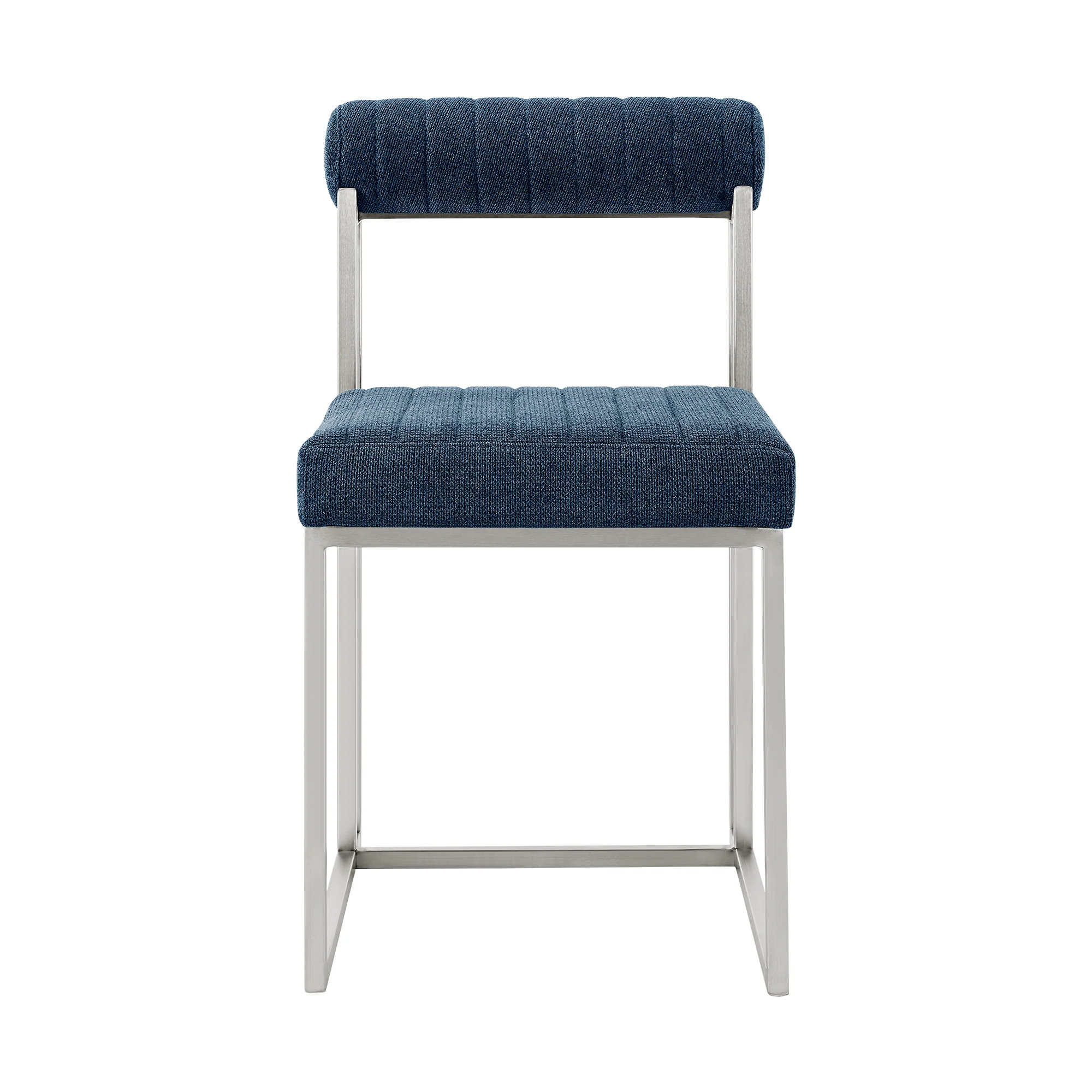 Anastasia Dining Chair with Brushed Stainless Steel and Light Gray Fabric - Set of 2 By Armen Living - Image 29