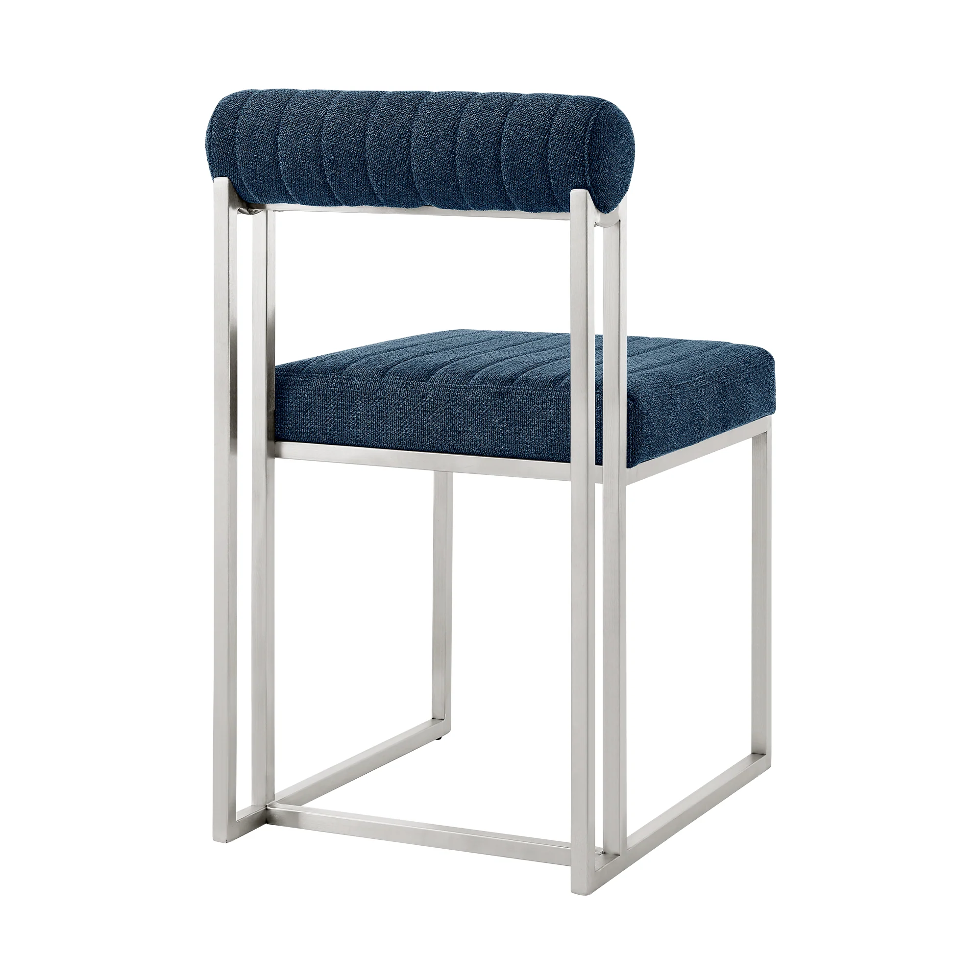 Anastasia Dining Chair with Brushed Stainless Steel and Light Gray Fabric - Set of 2 By Armen Living - Image 30